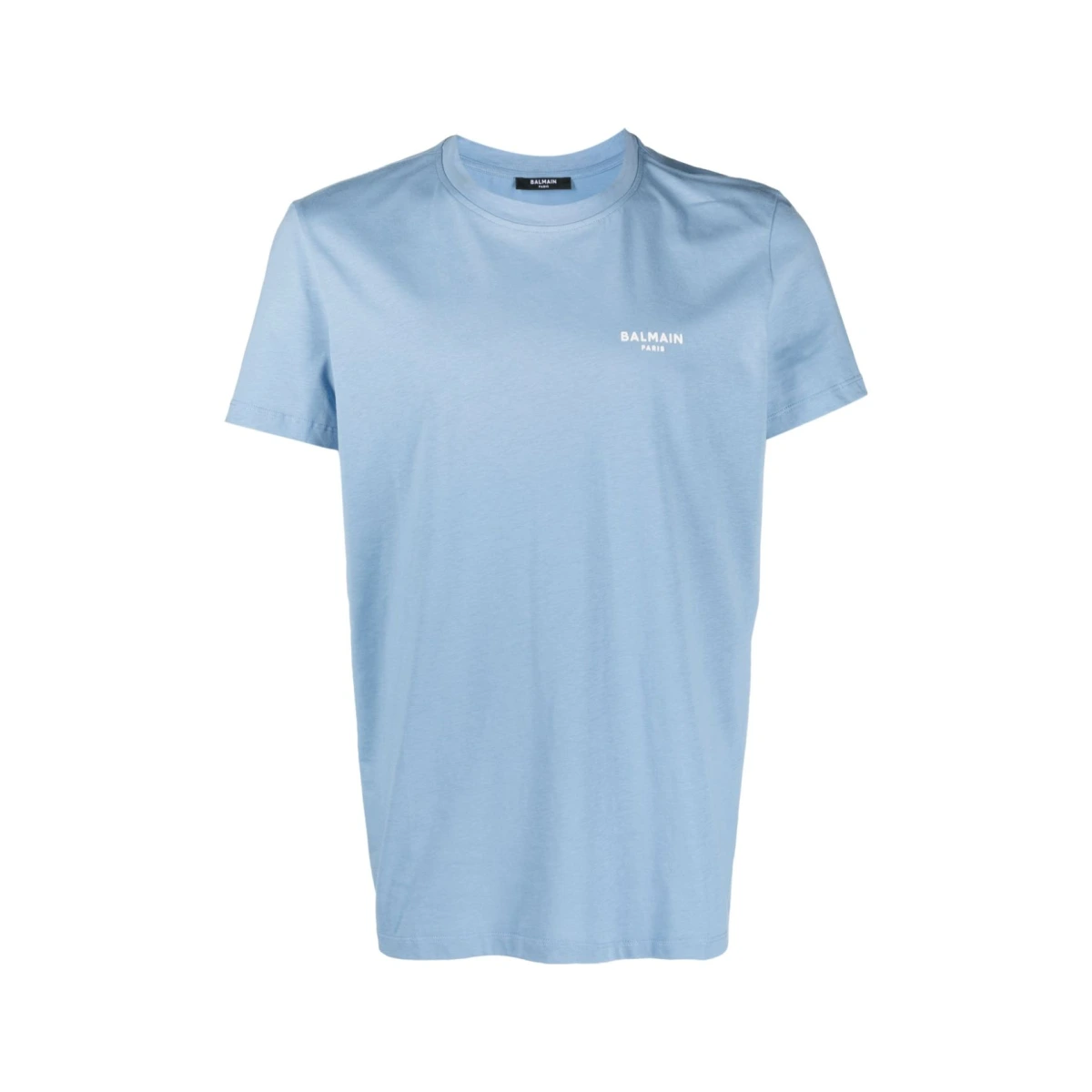 Logo-flocked cotton T-shirt - Blue