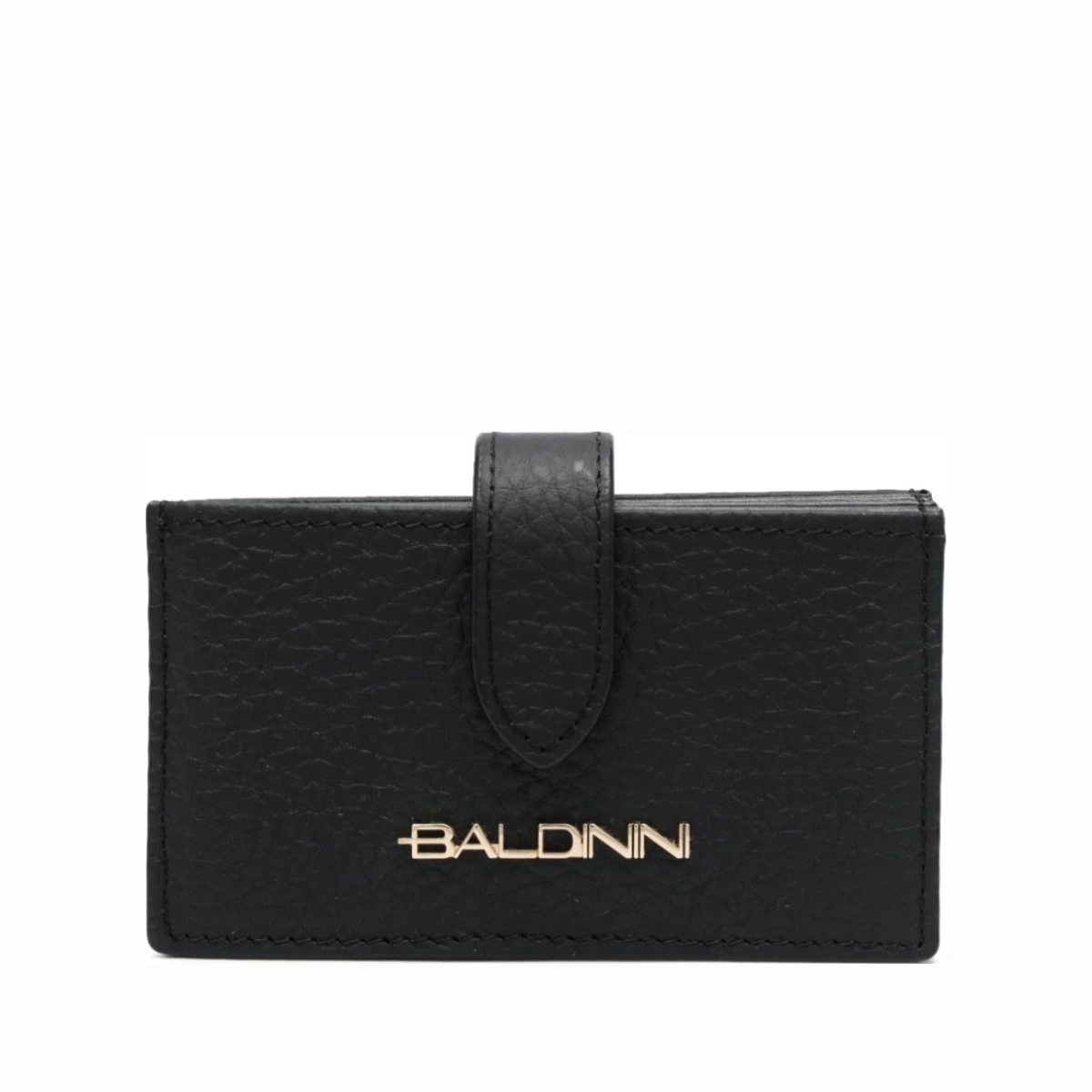 Logo-plaque leather wallet - Black