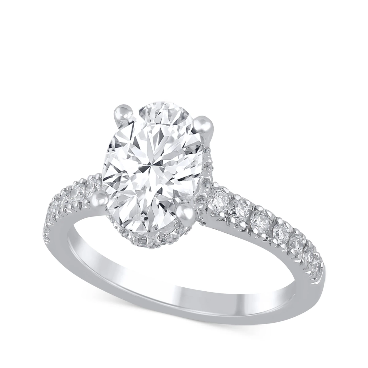 Certified Lab Grown Diamond Oval Engagement Ring (2-1/2 ct. t.w.) in 14k Gold - White Gold