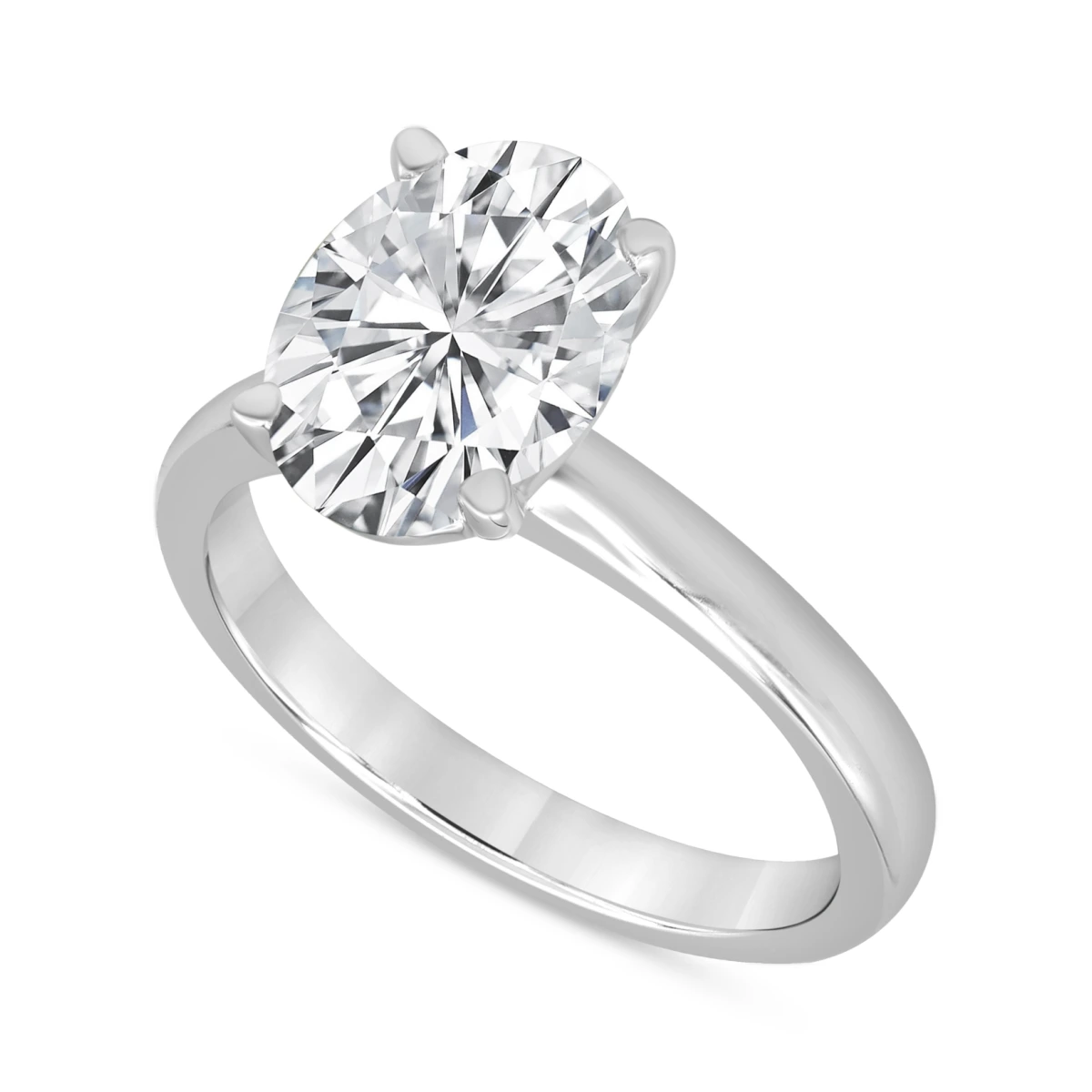 Certified Lab Grown Diamond Oval-Cut Solitaire Engagement Ring (5 ct. t.w.) in 14k Gold - White Gold