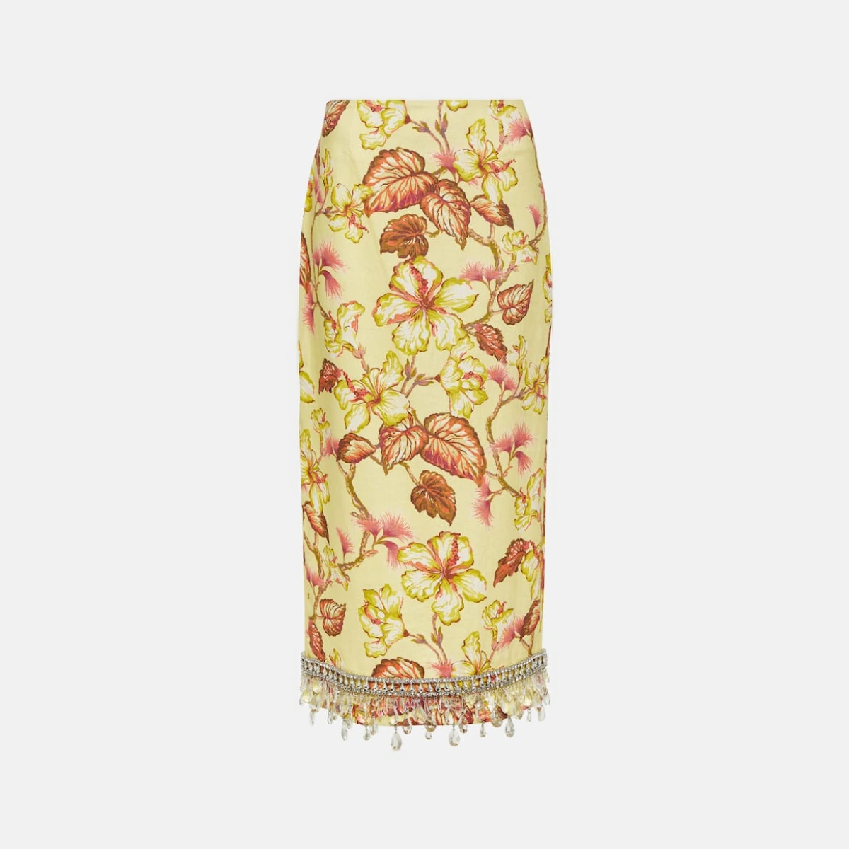 Zimmermann Matchmaker embellished linen midi skirt