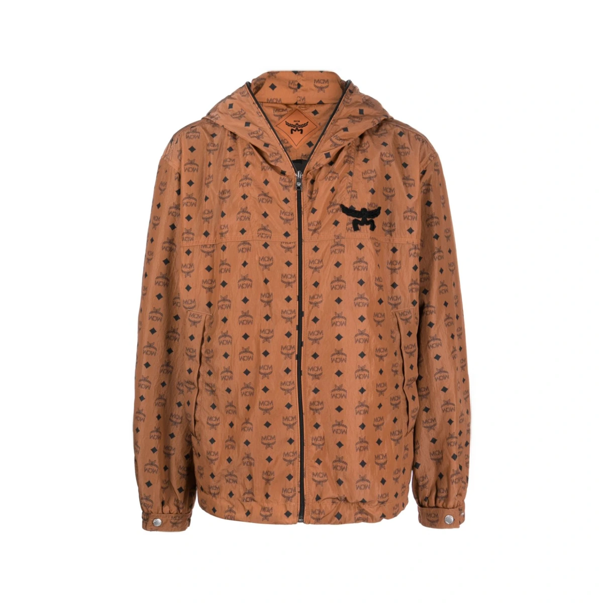 Visetos-print hooded jacket - Brown