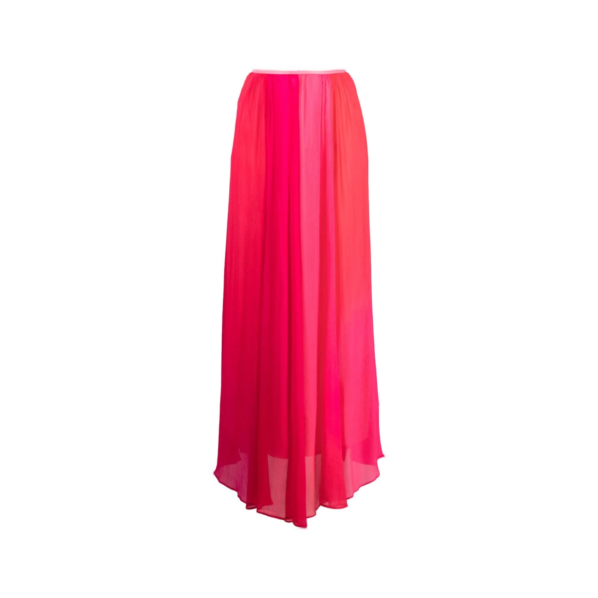 Panelled-desing georgette flared skirt - Pink