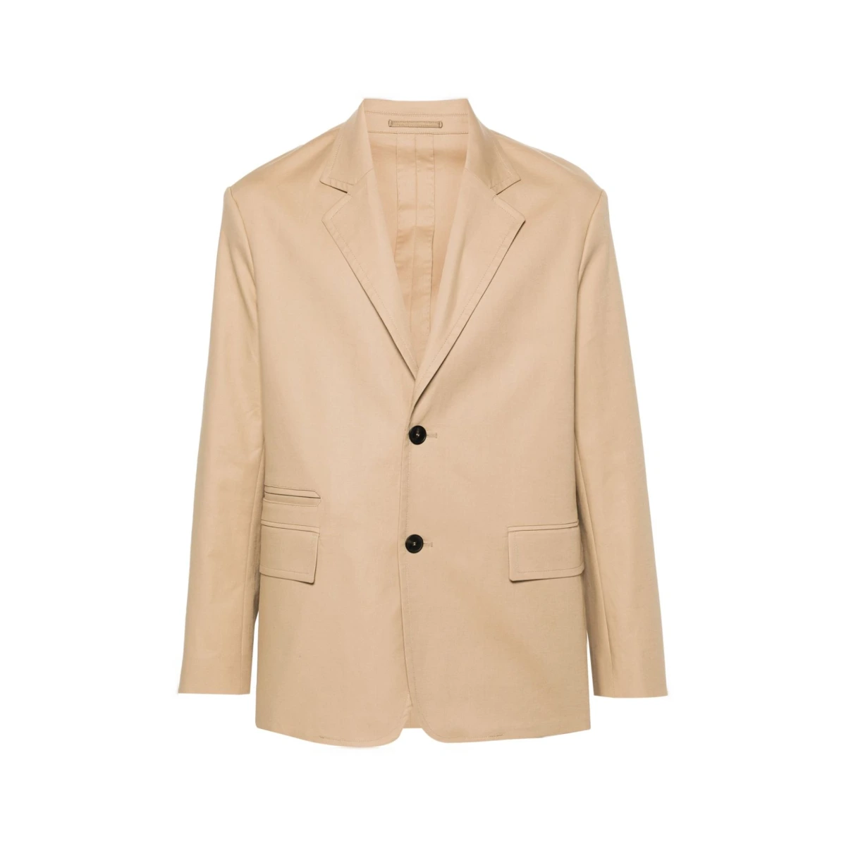 Single-breasted cotton blazer - Neutrals