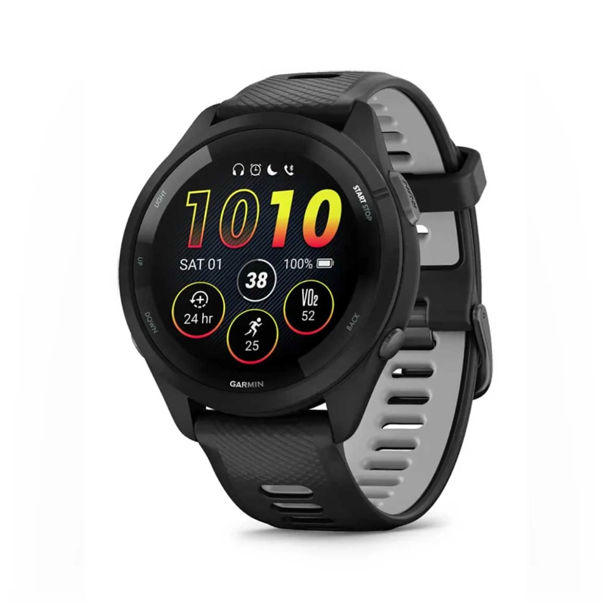 Forerunner 265 Black/Powder Gray Silicone Band Smartwatch, 46mm