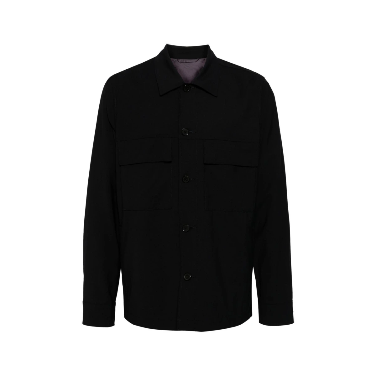 Long-sleeve wool shirt - Blue