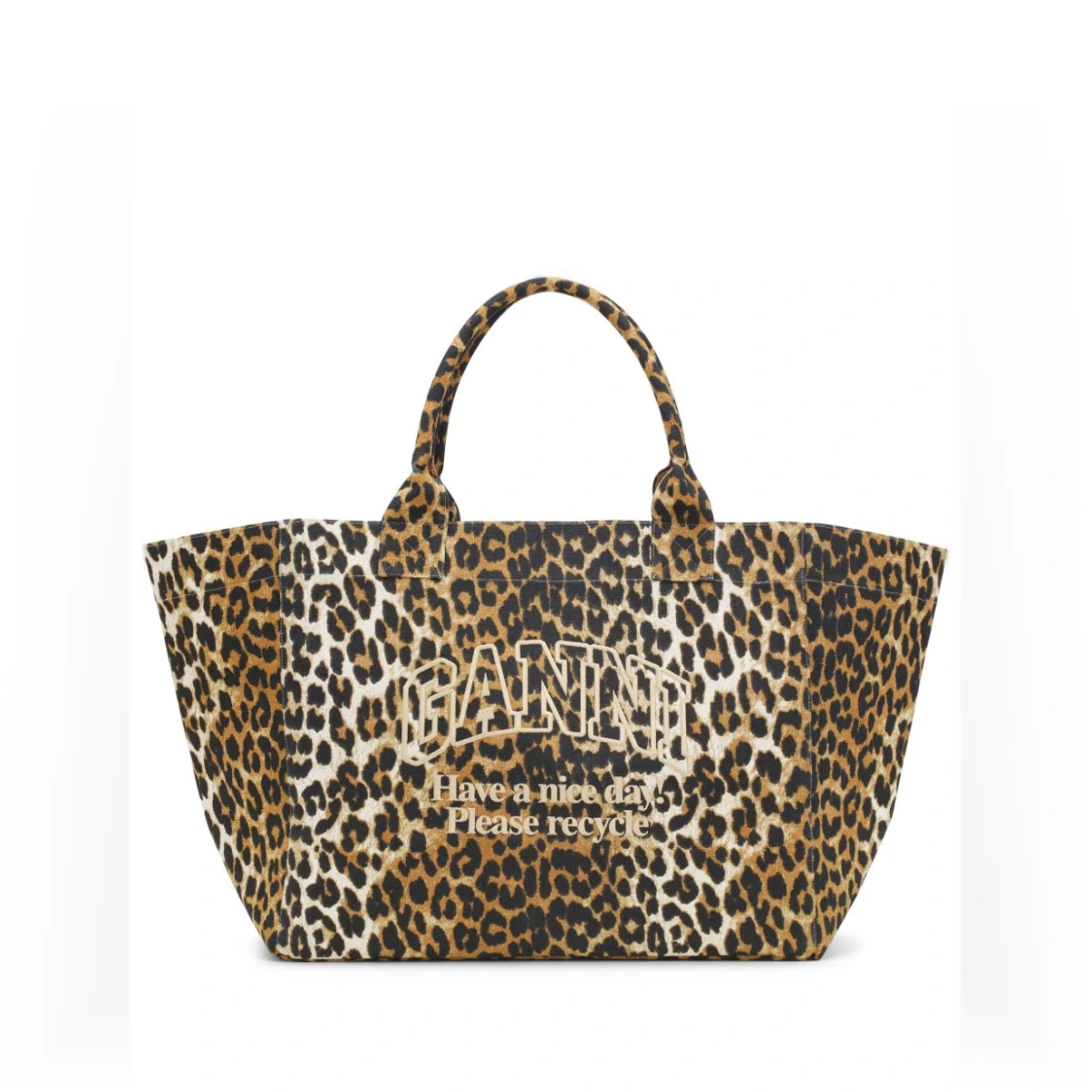 Oversized canvas tote bag - Brown