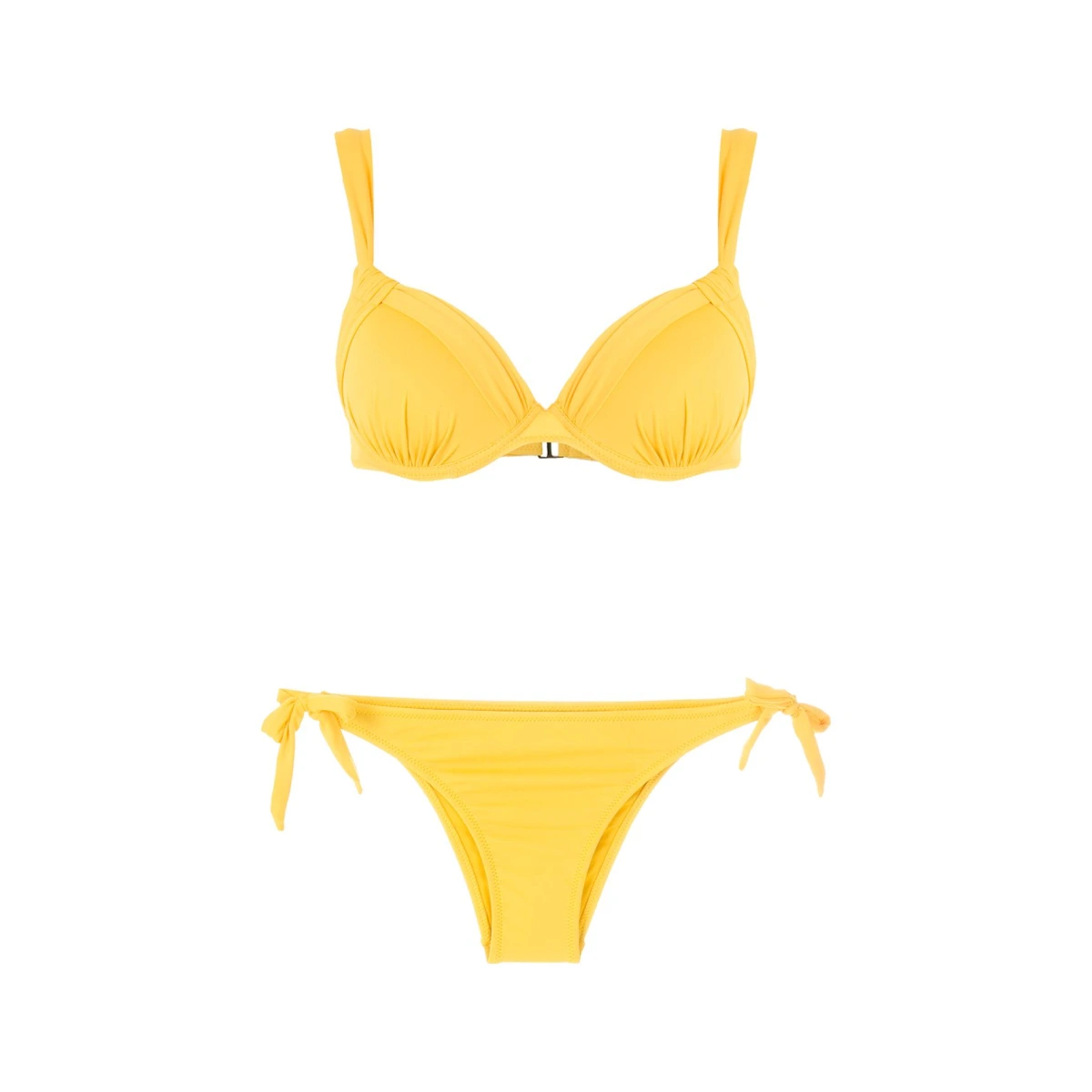 Ruched detail bikini set - Yellow