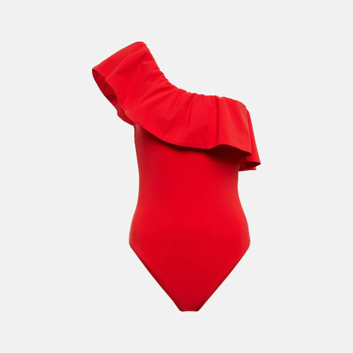 Karla Colletto Ruffle-trimmed one-shoulder swimsuit