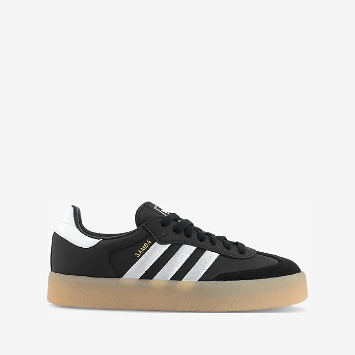 Womens Black Black White Sambae Leather Low-top Trainers 3.5