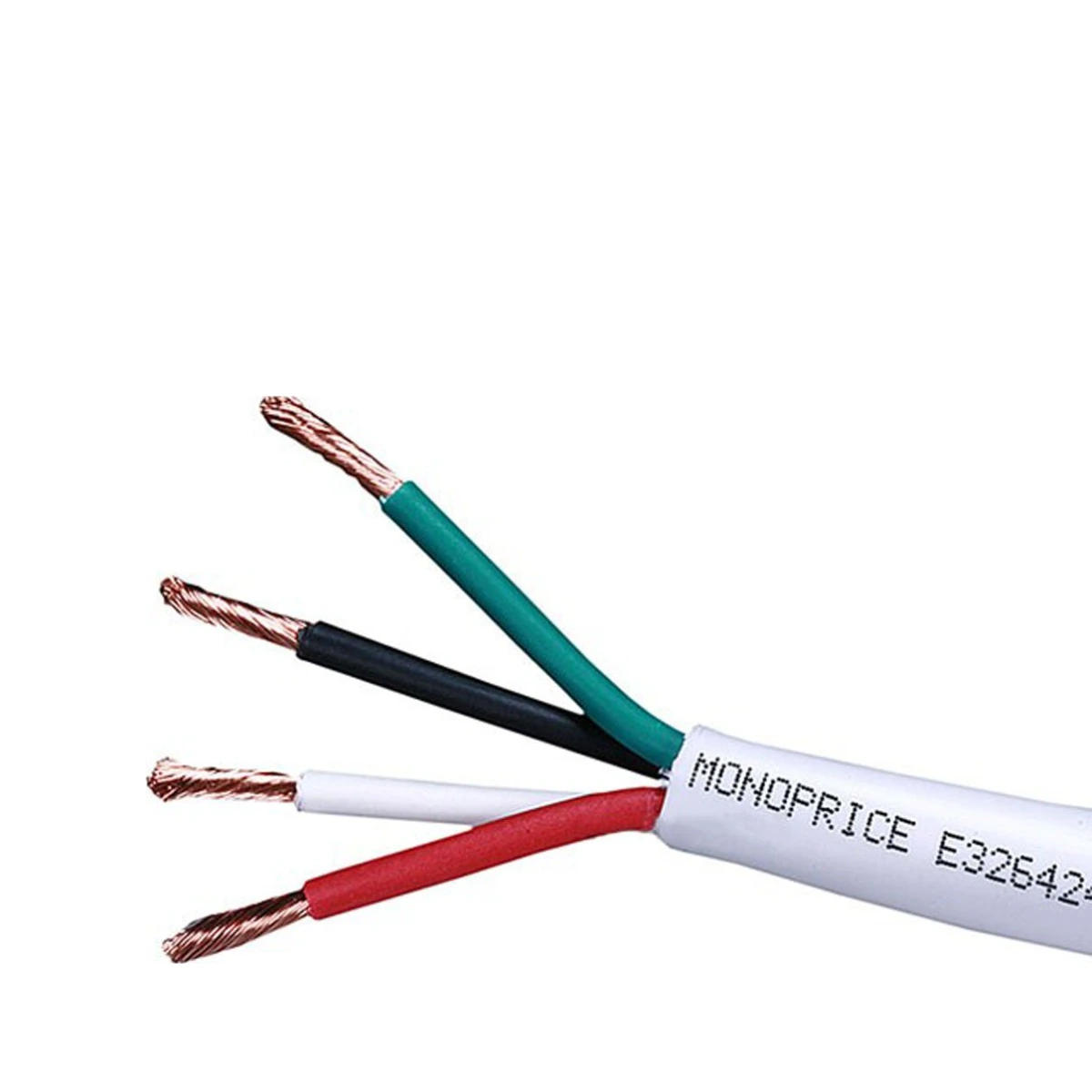 Speaker Wire, CL2 Rated, 4-Conductor, 12AWG, 250ft, White