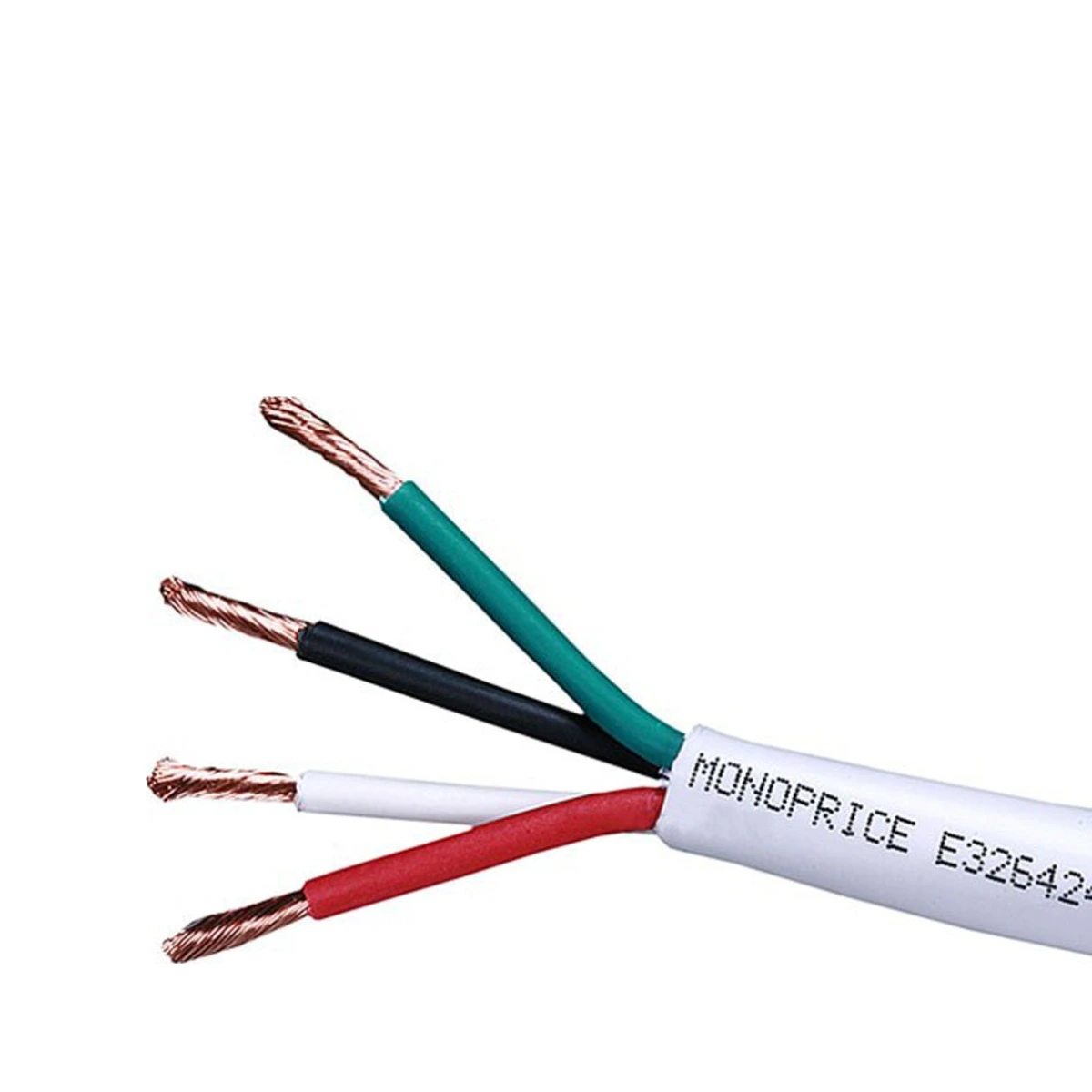 Speaker Wire, CL2 Rated, 4-Conductor, 16AWG, 250ft, White