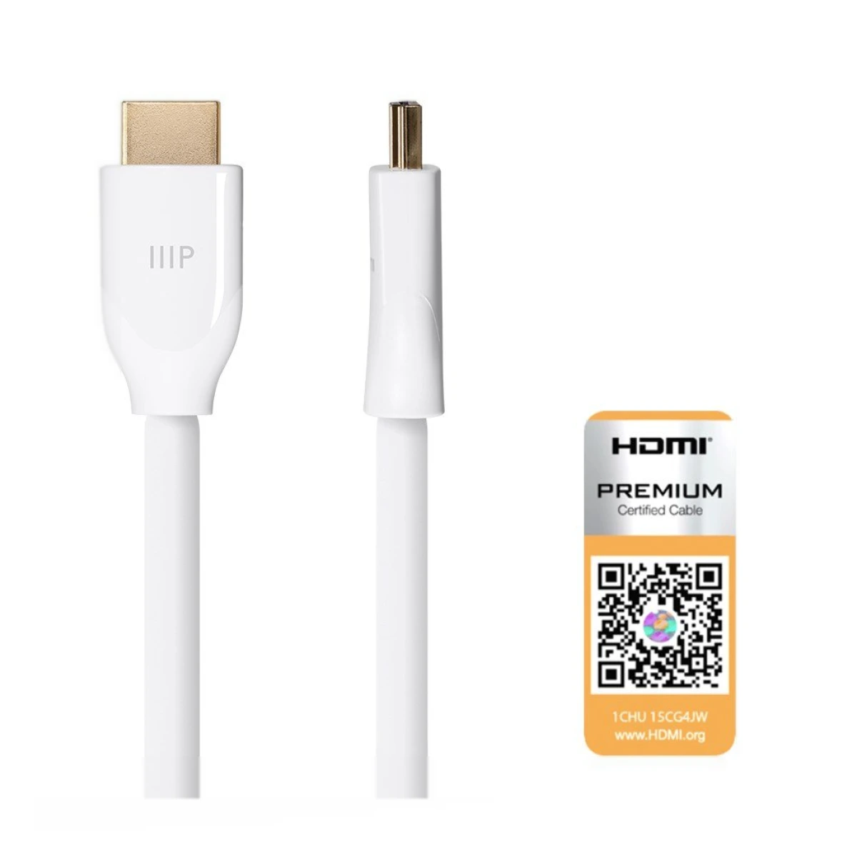 4K Certified Premium High Speed HDMI Cable - 4K60Hz, 18Gbps, HDR, 3ft, White