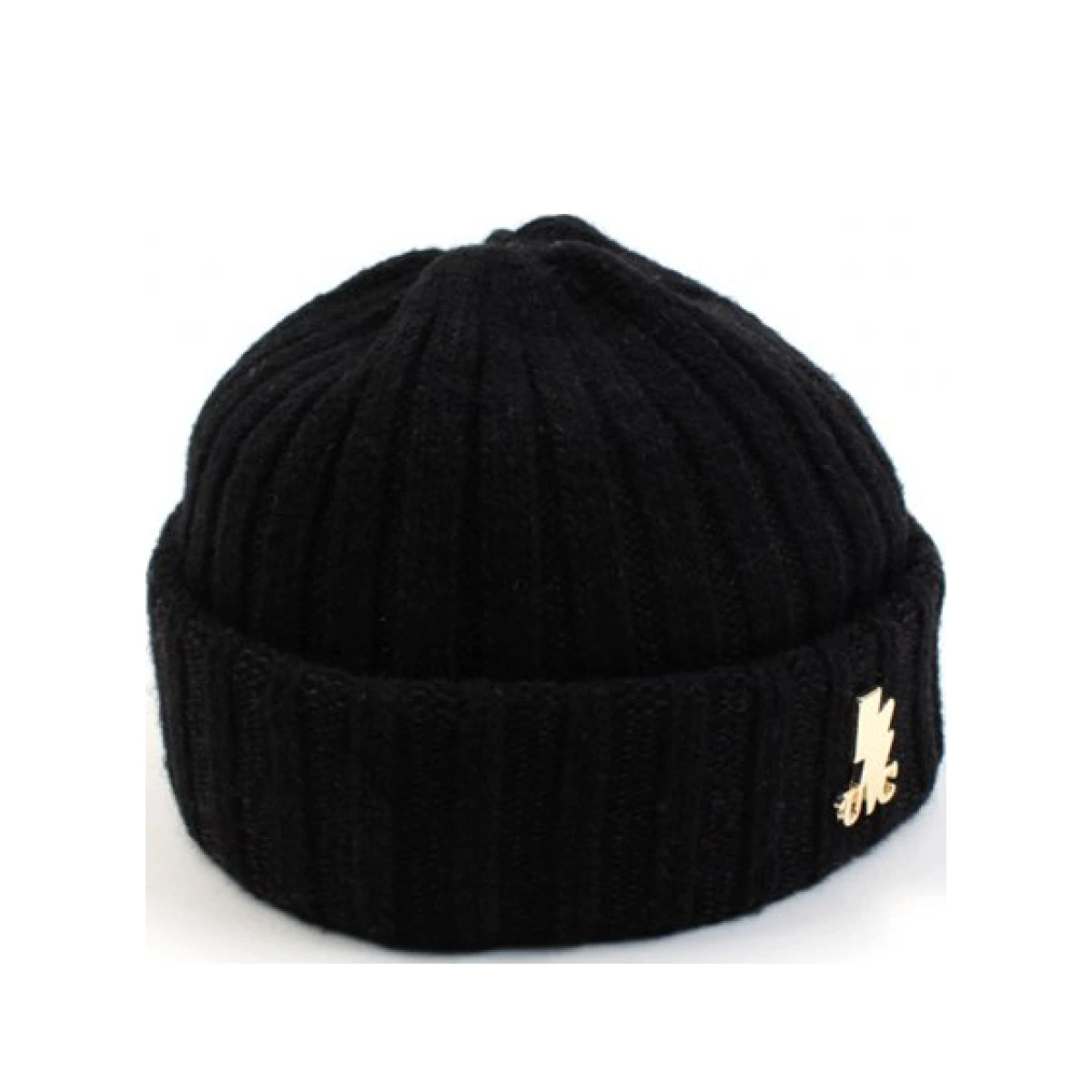 Black GD Wool Short Beanie Wool short beanie