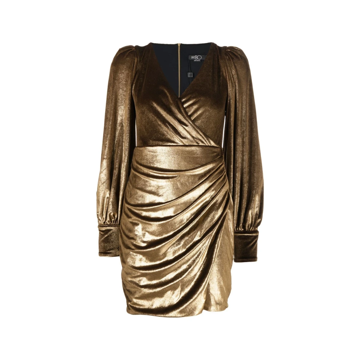 Draped velvet minidress - Gold