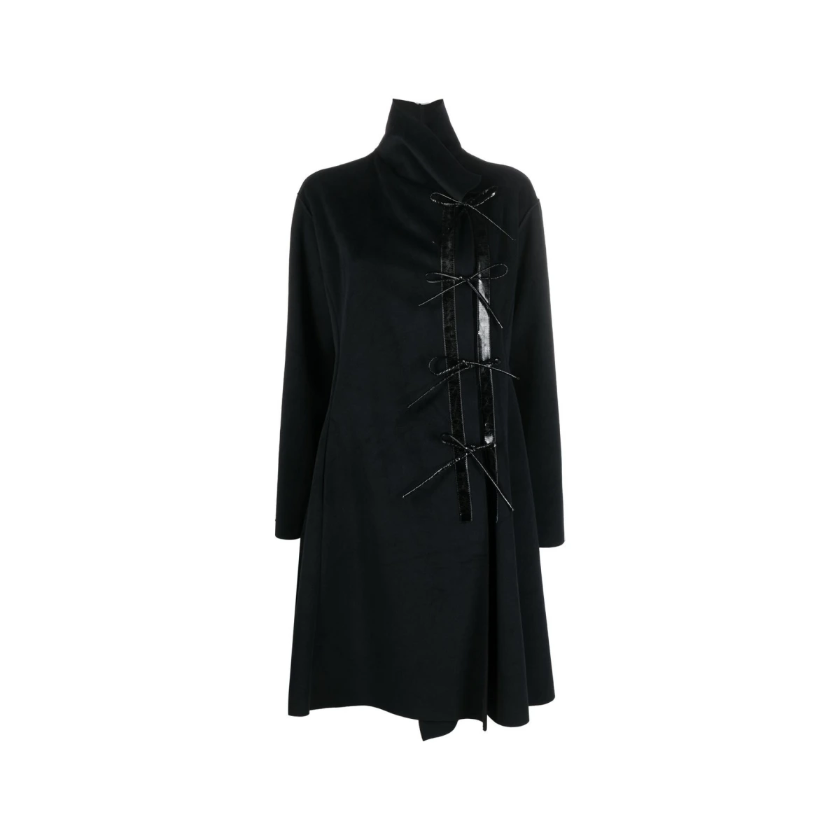 2000s funnel-neck coat - Black