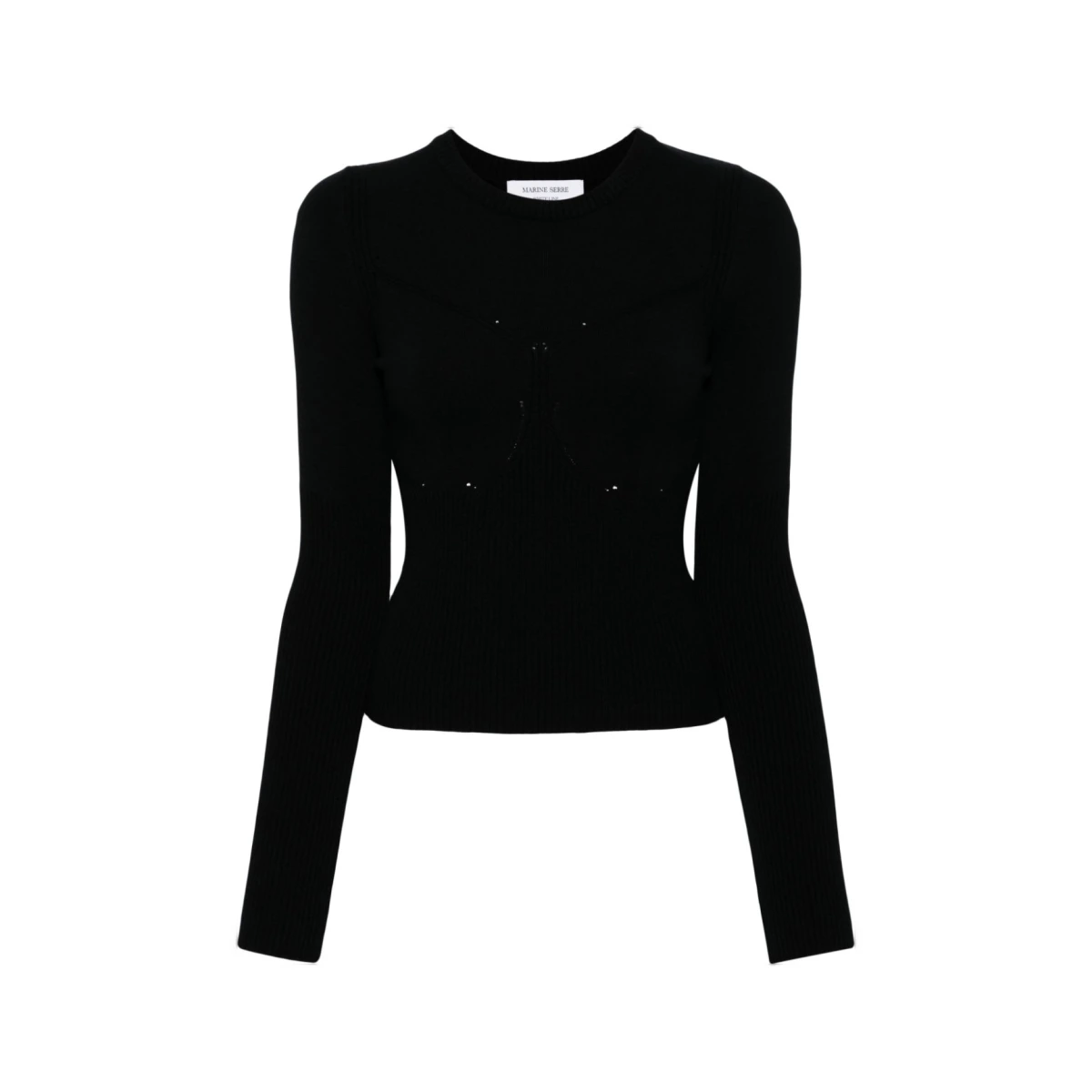 Crew neck straight hem jumper - Black