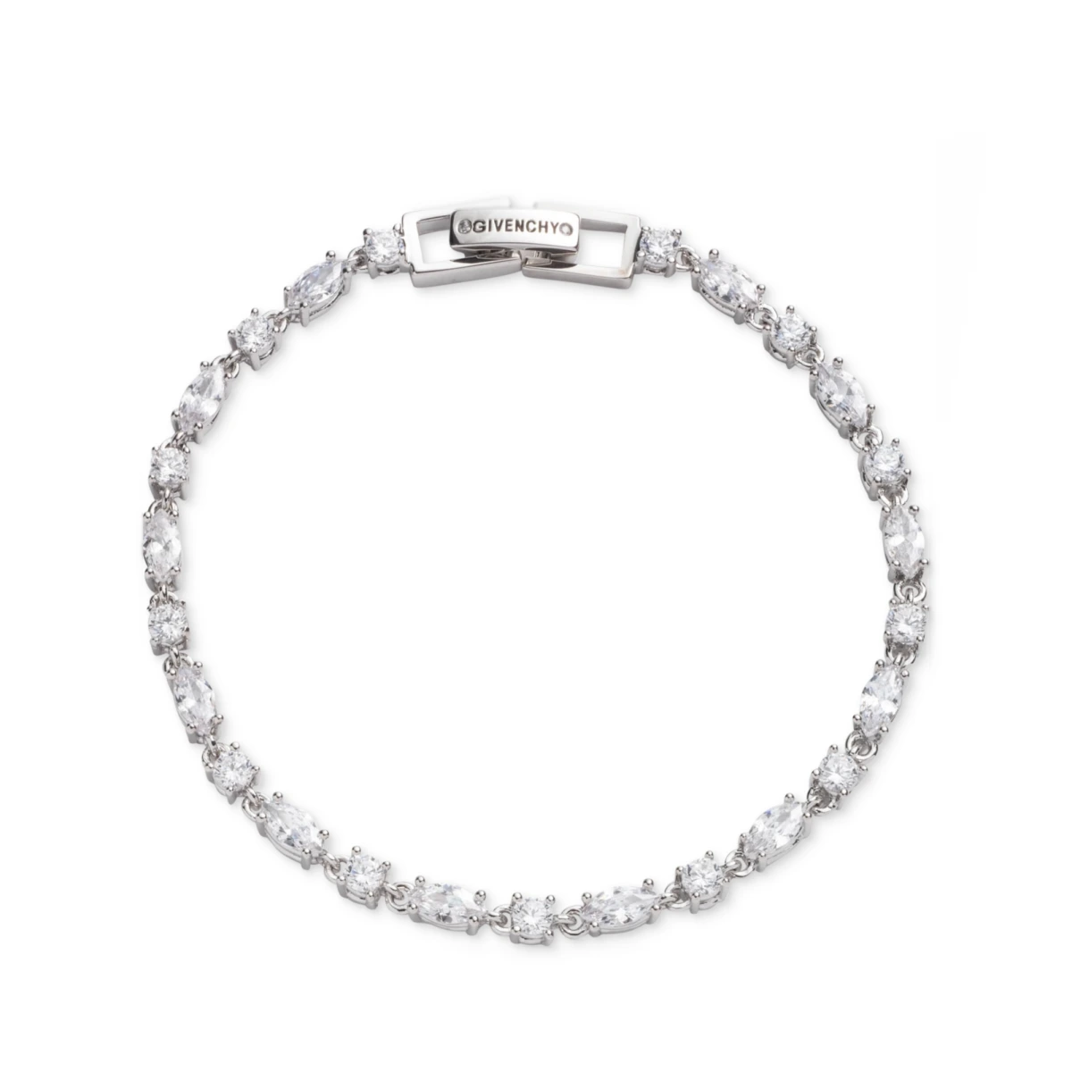 Silver-Tone Round & Marquise-Cut Cubic Zirconia Tennis Bracelet - Crystal Wh
