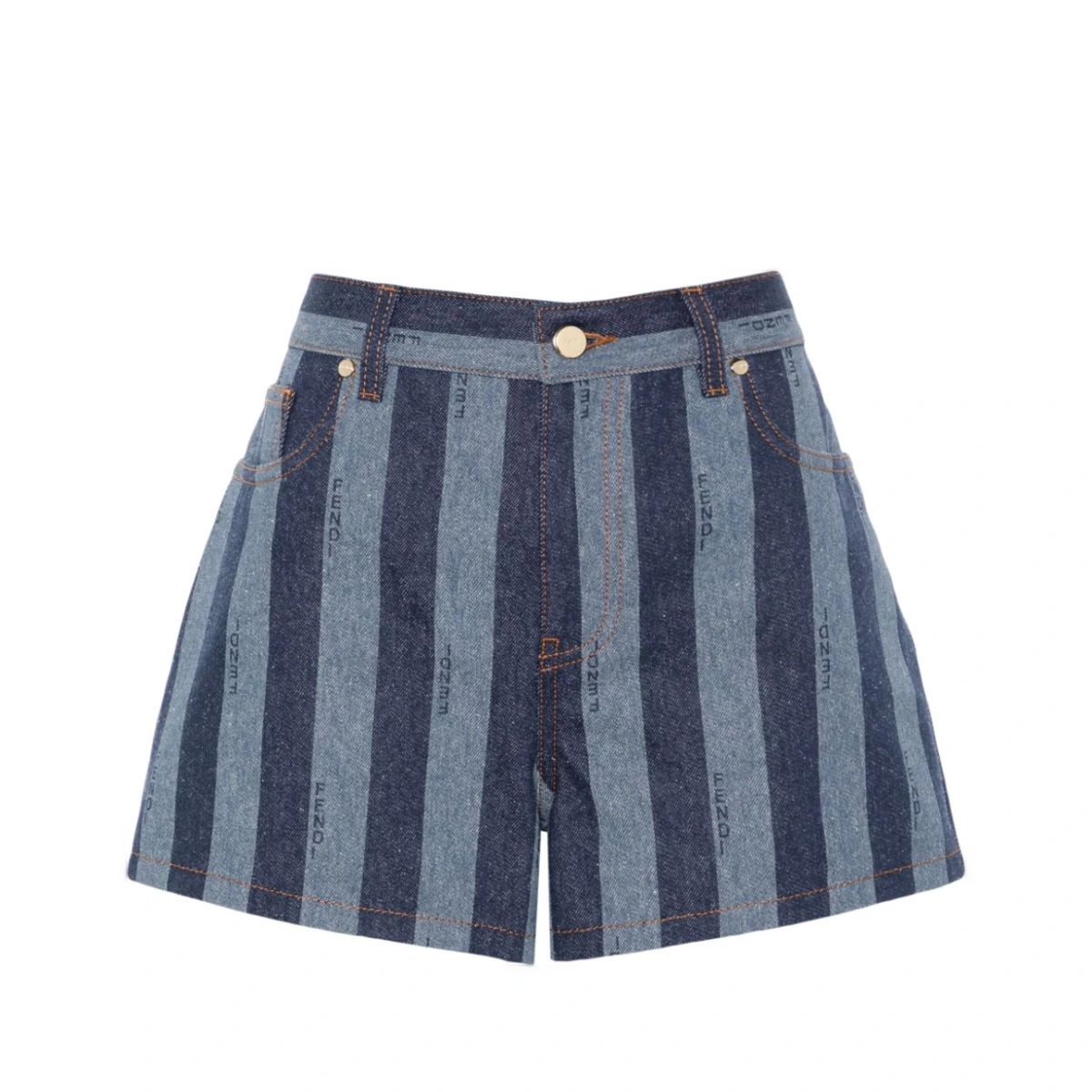 Pequin striped denim shorts - Blue