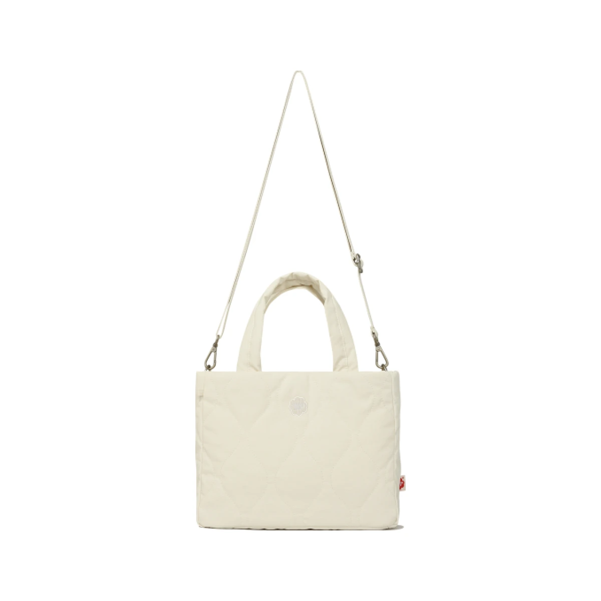 Clover Heart Quilted Medium Tote Bag Ivory