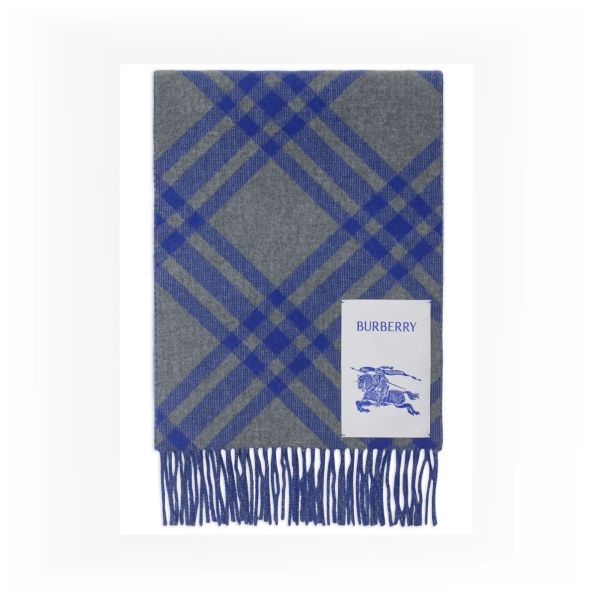 Reversible cashmere scarf - Blue
