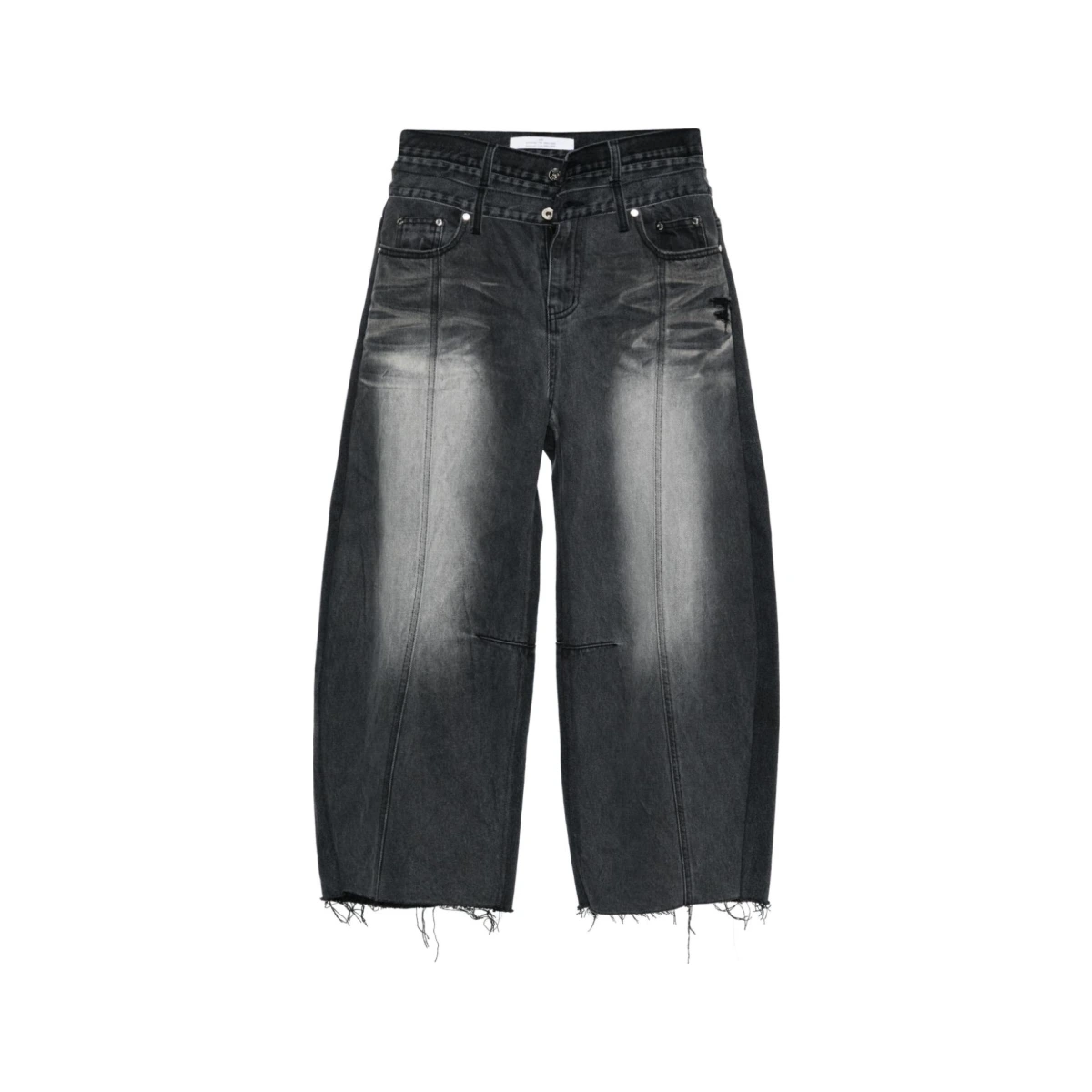 Ballon shaped layered jeans - Black