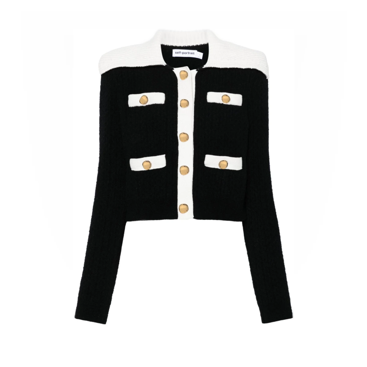 Contrast-trim cardigan - Black