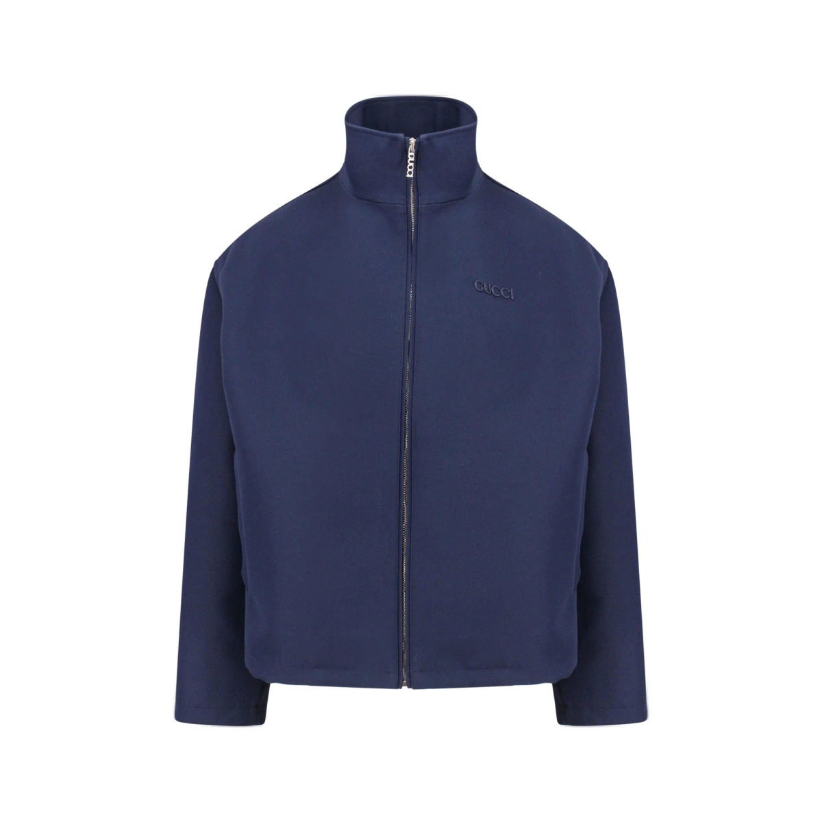 Wool blend jacket with patch