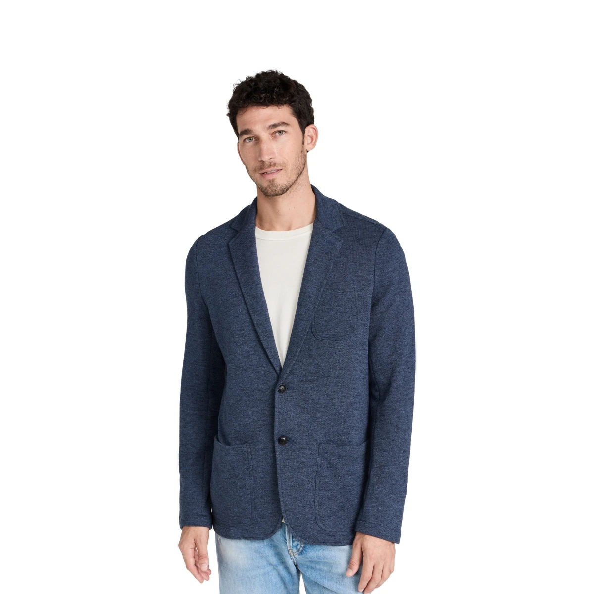Inlet Knit Blazer Deep Navy Melange