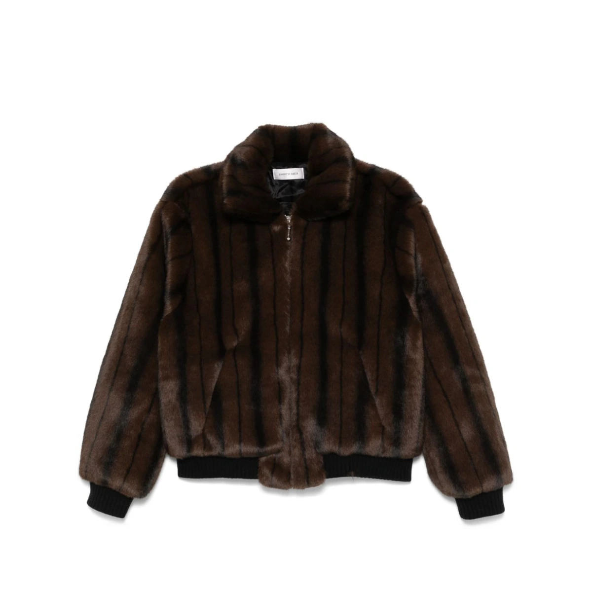 Pinstriped bomber jacket - Brown