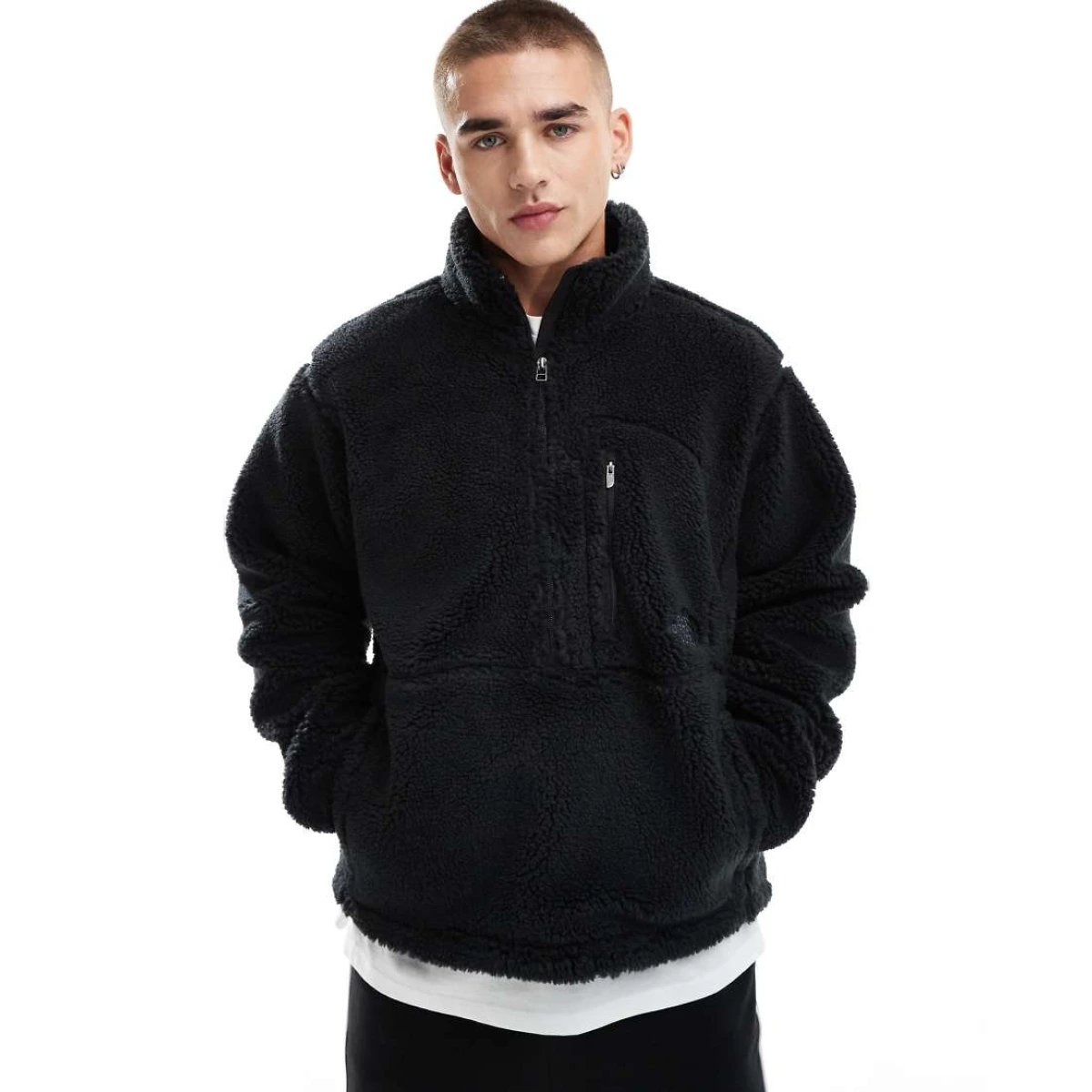 M66 extreme pile fleece zip up jacket in black