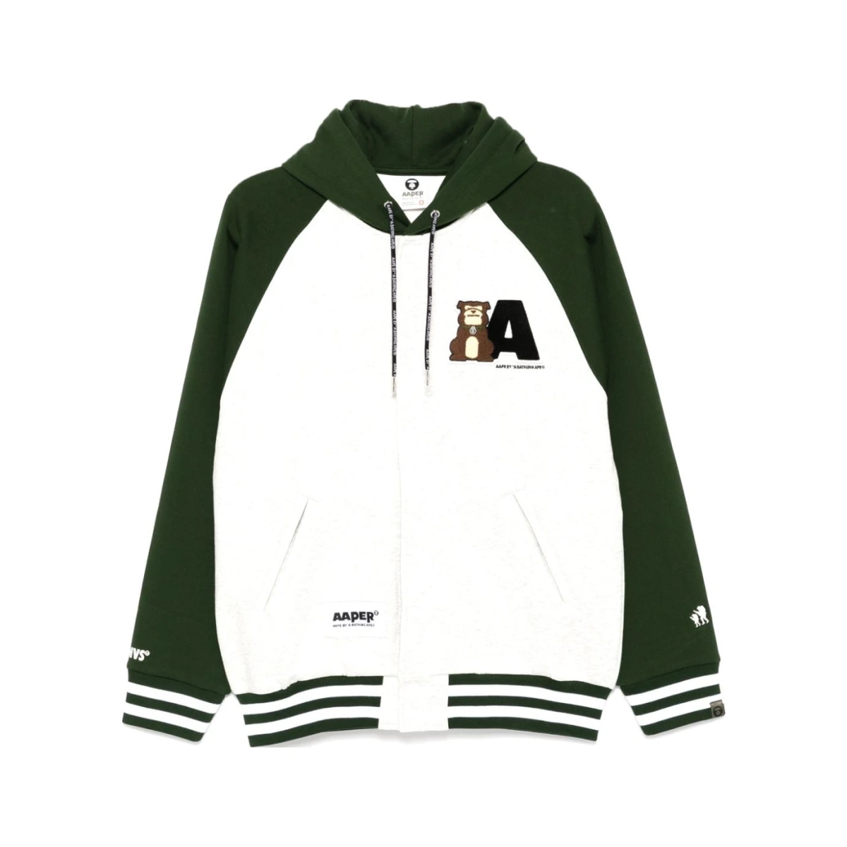 Logo-patch hooded jacket - Grey
