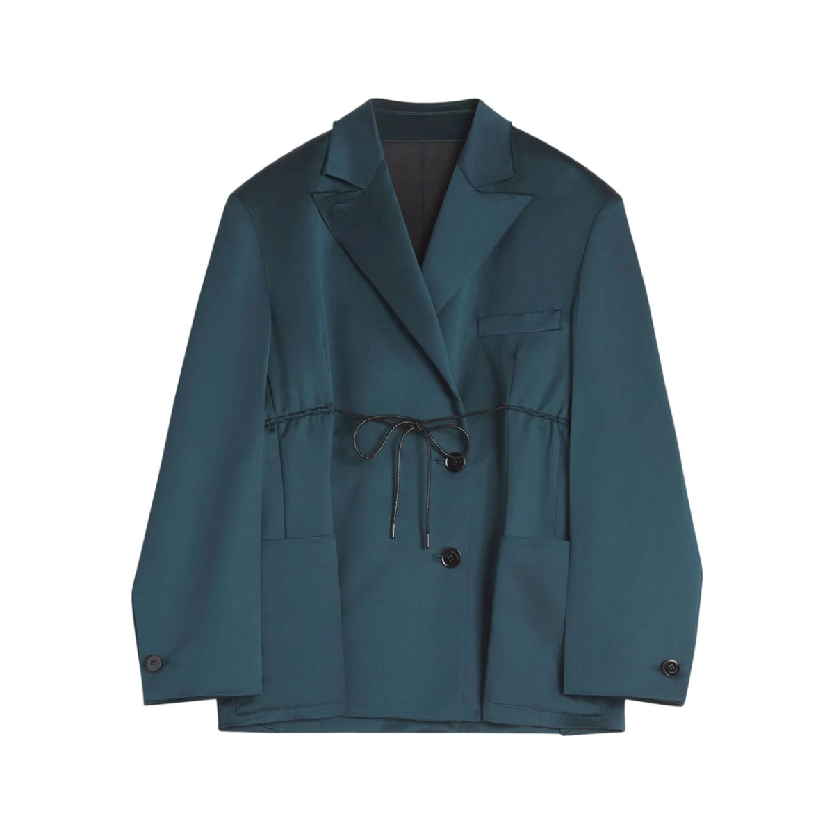 Drawstring-waist blazer - Blue