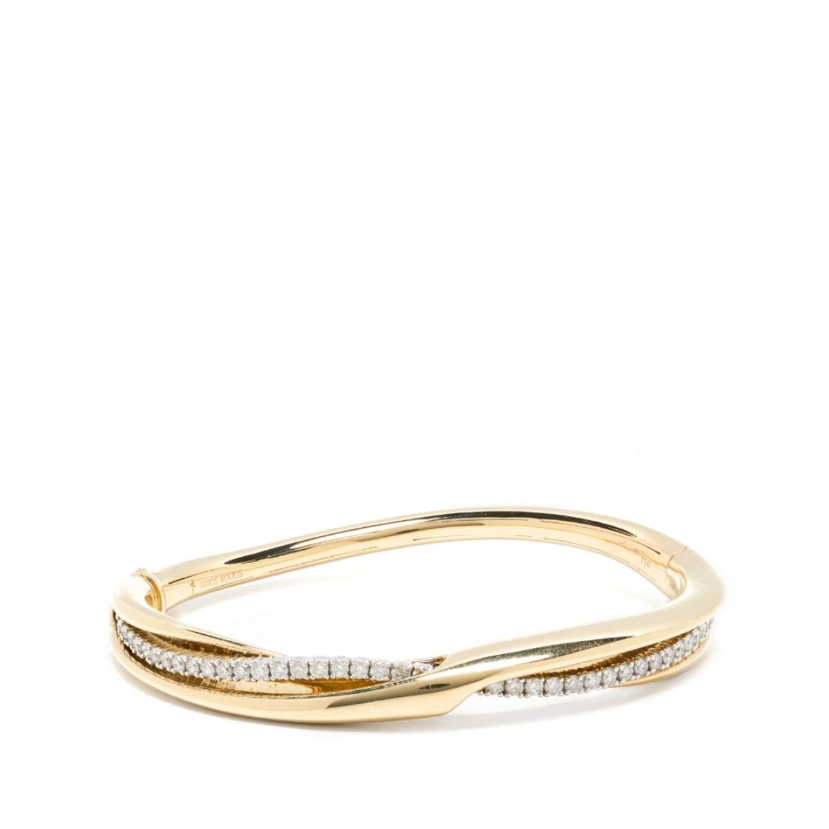 18kt yellow gold white diamond bangle