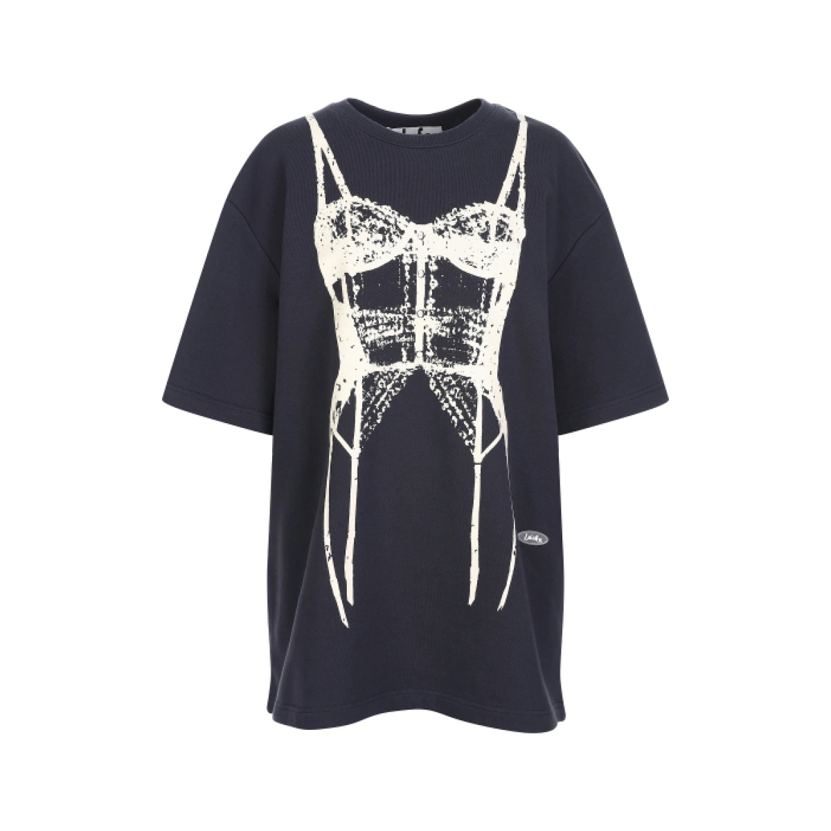 CORSET PRINTING OVERSIZED SWEAT SHIRT BLACK BQ4CH002