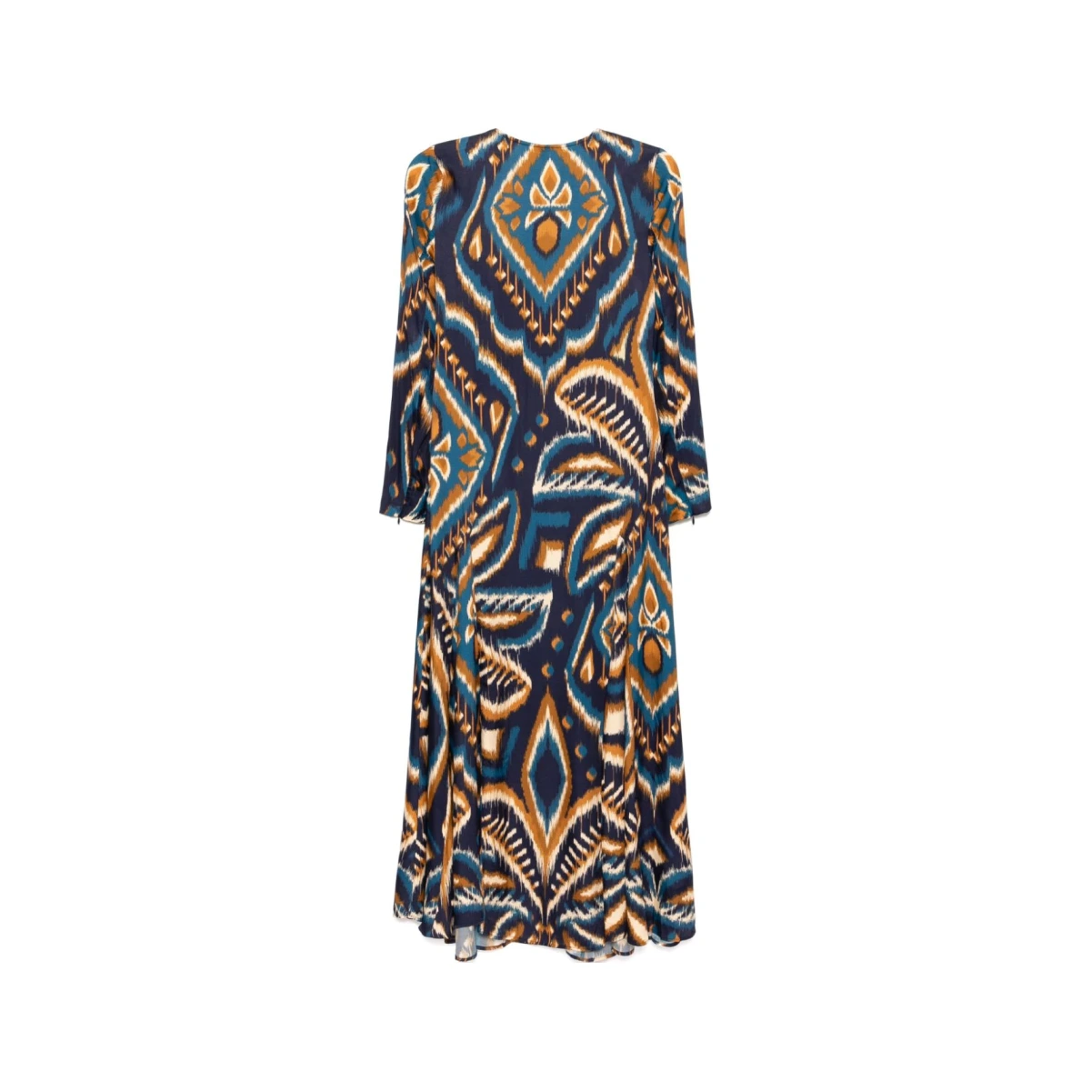 Long sleeve satin maxi dress - Blue