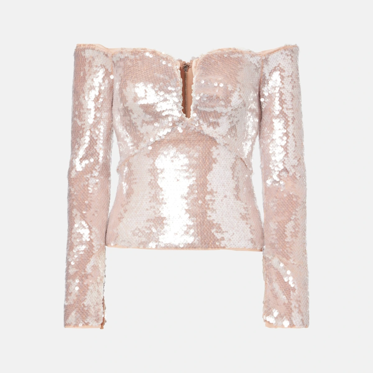 Self-Portrait Sequined off-shoulder top