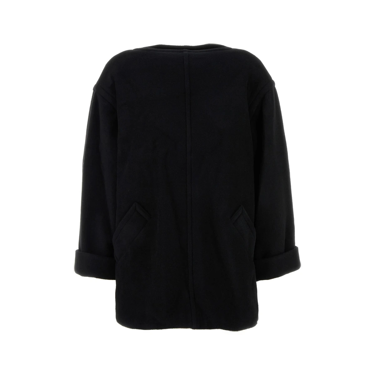 Black wool blend oversize sweater