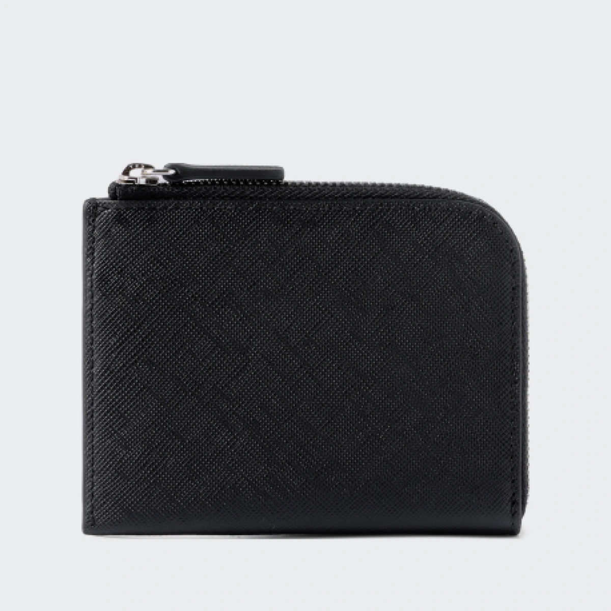 Saffiano Leather Half Zip Card Holder