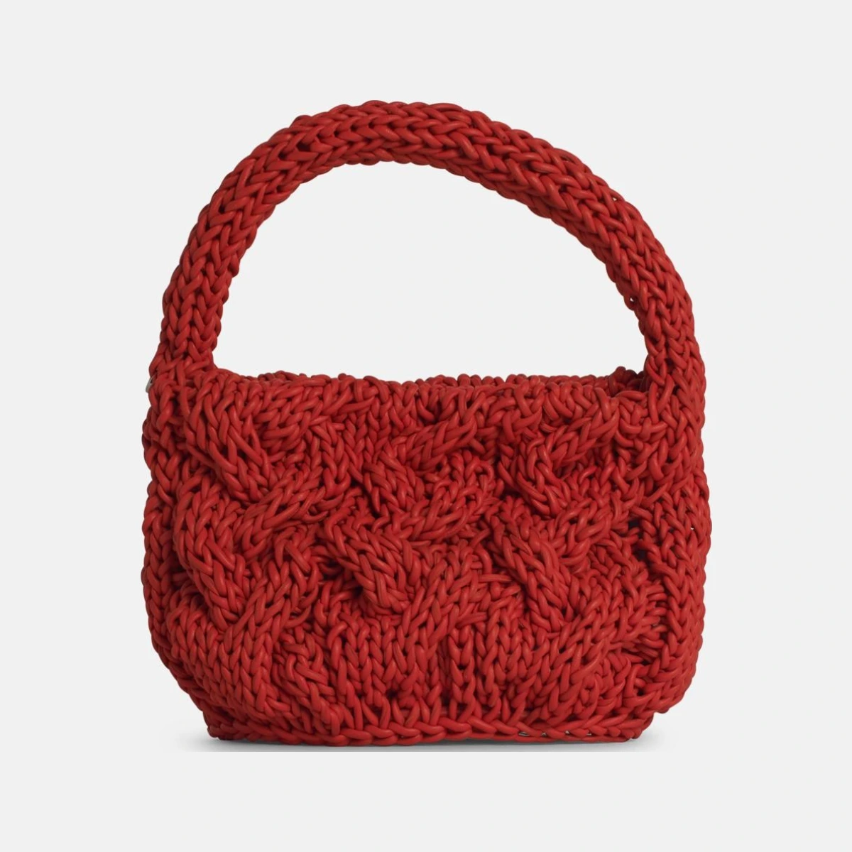 'Knit' Orange Leather Bag