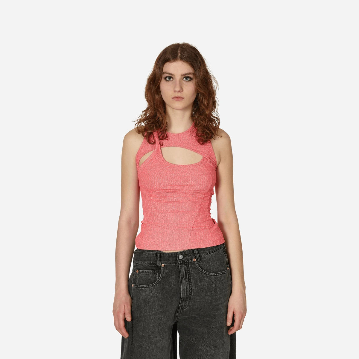 Layered Cut-Out Tank Top Pink