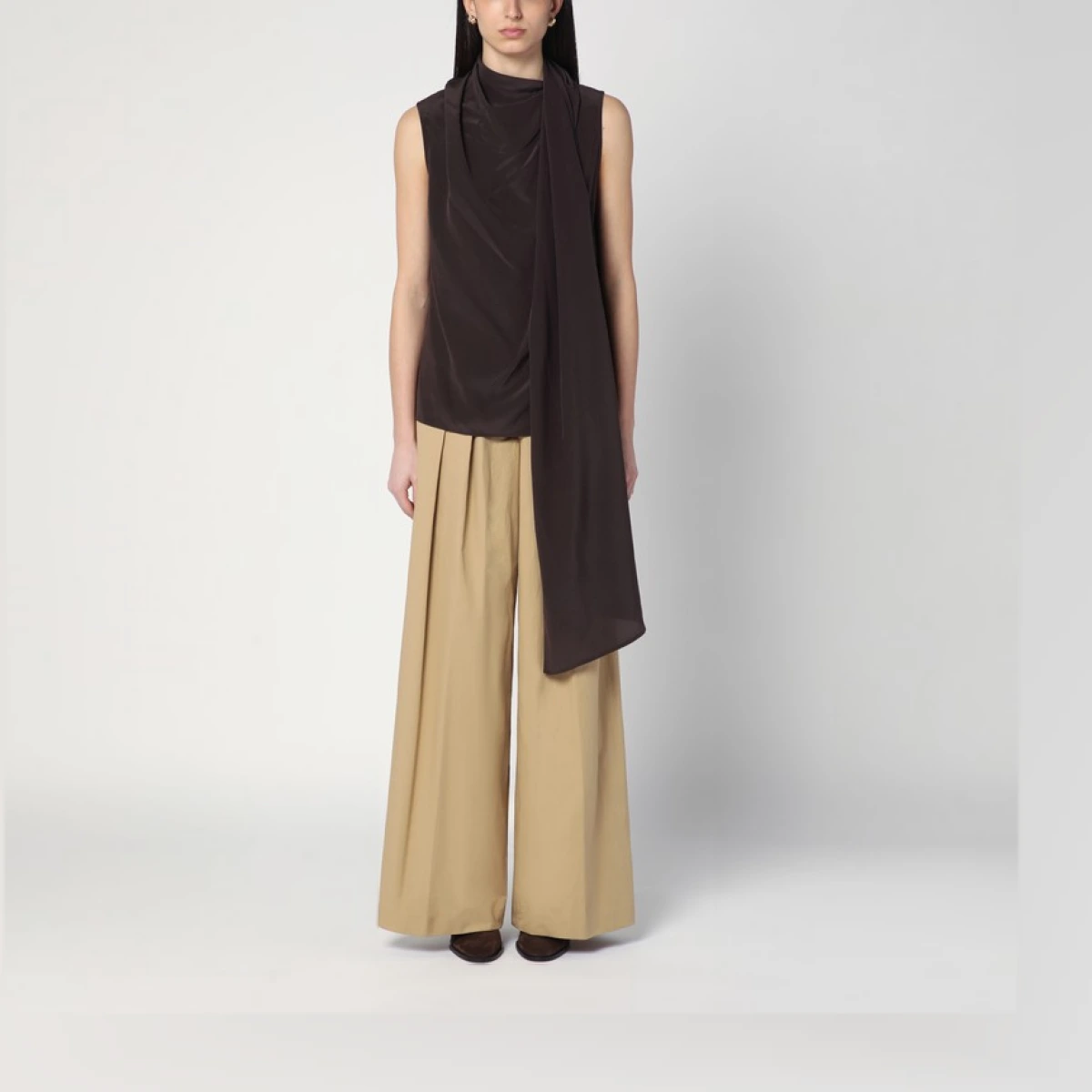 Brown silk blouse