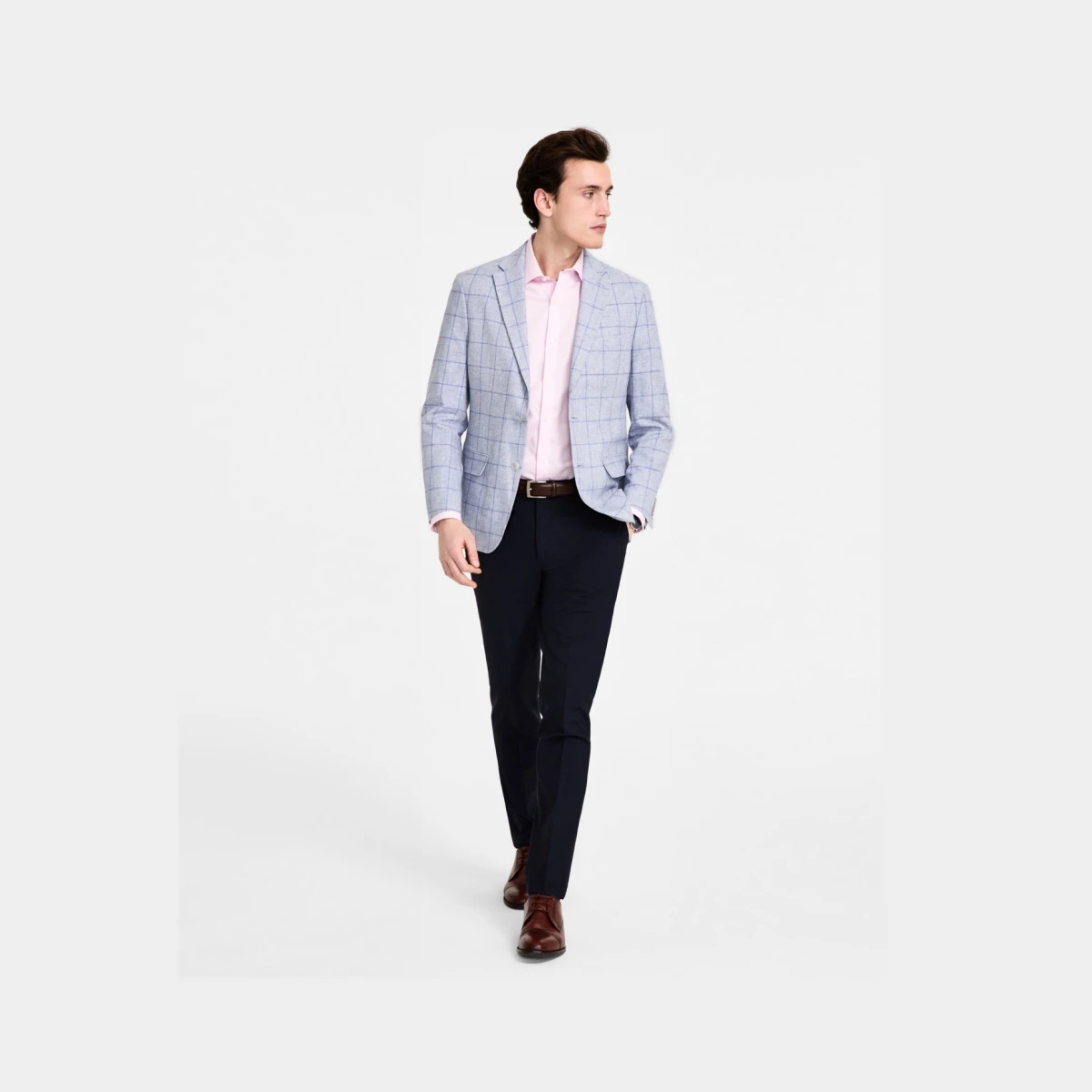 Men's Modern-Fit Plaid Sport Coat - Blue