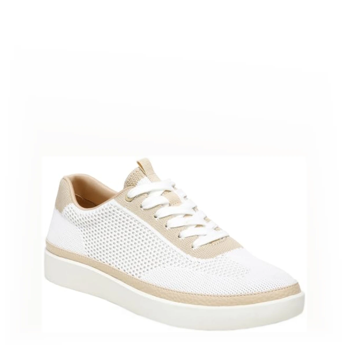 Vionic Women's Essence Galia Lace Up Sneakers- Supportive Ladies Casual Shoes That Includes a Built-in Arch Support Orthotic Insole White Knit