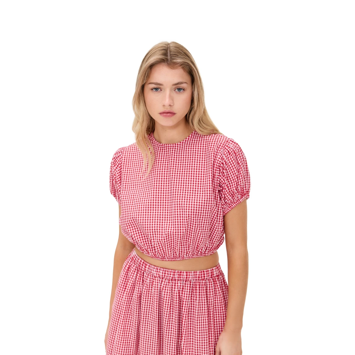 Playa Lucila Crew Top Red Gingham