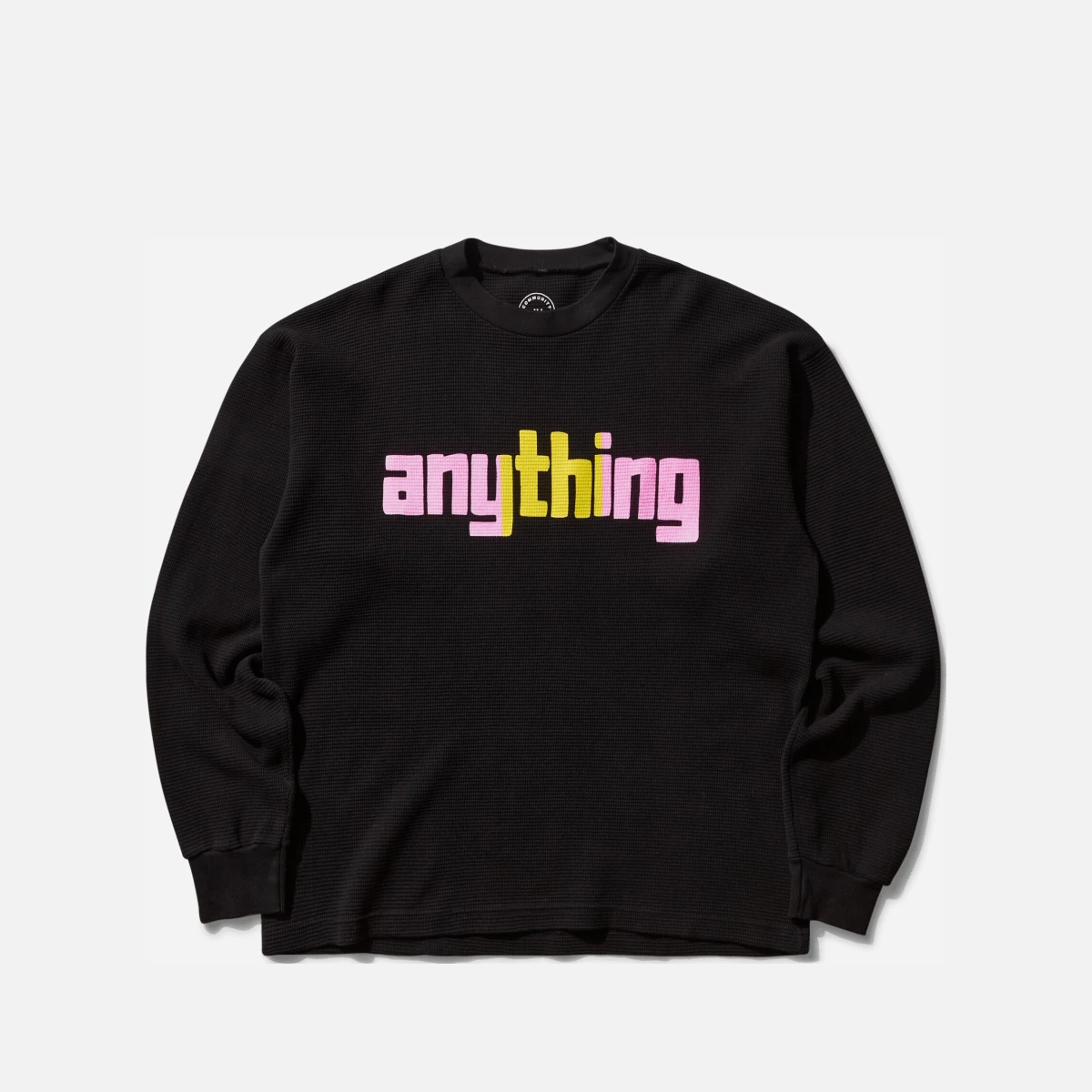 Men s Midtown Logo Waffle Knit Top Black