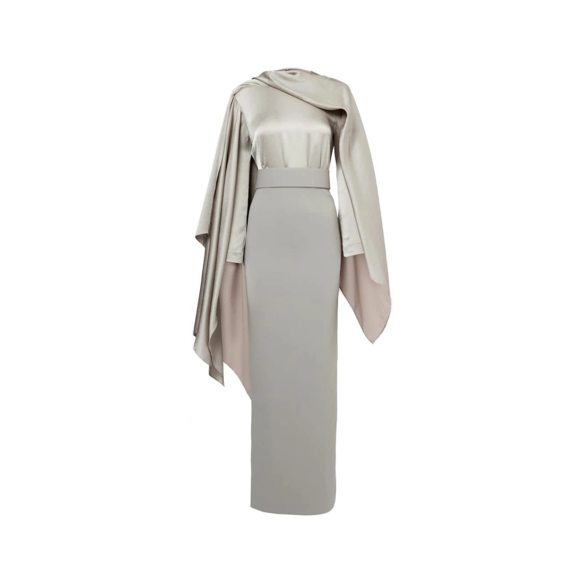 Solace London Rosalia draped satin-trimmed gown
