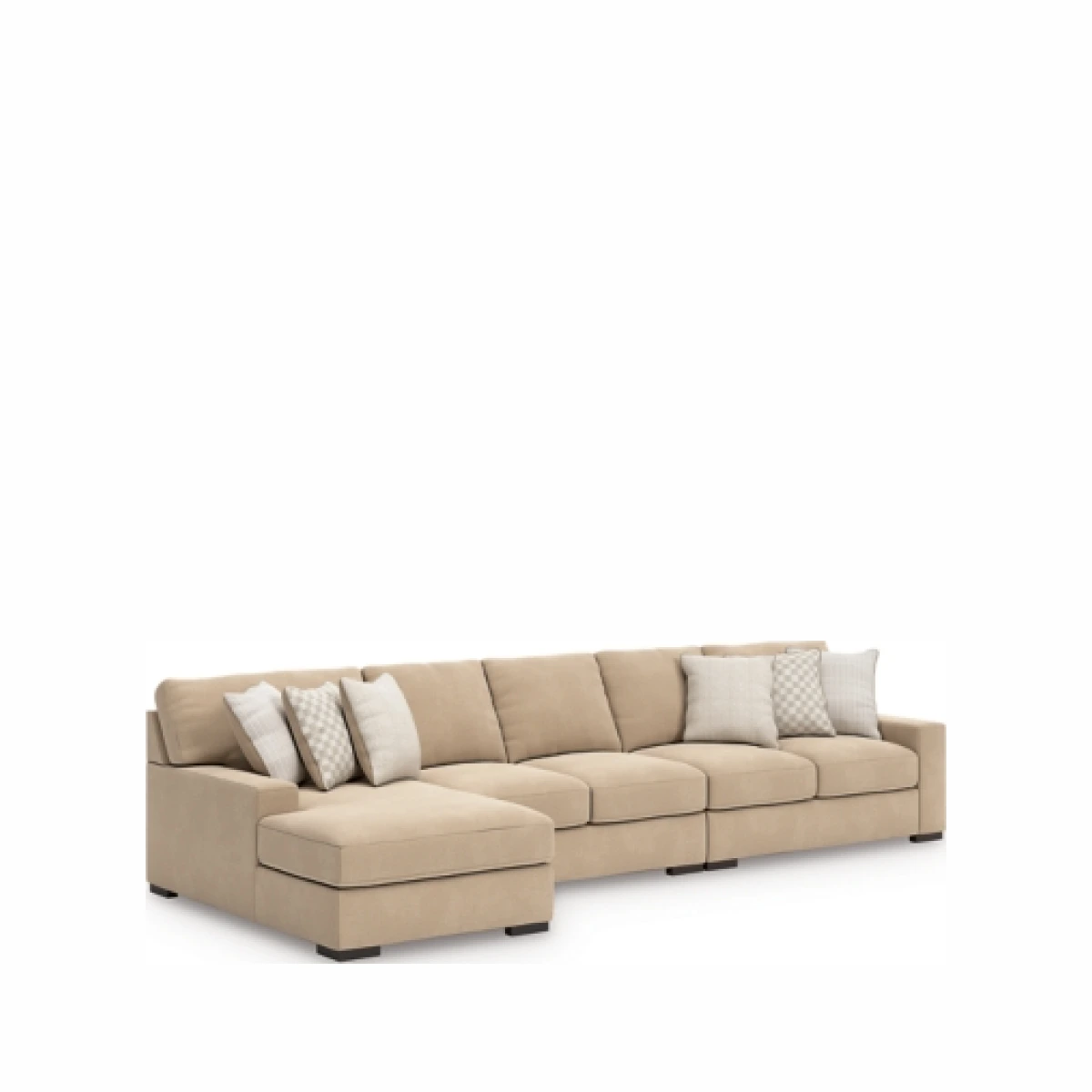 Larce 3-Piece Performance Fabric Sectional with Chaise, Dune