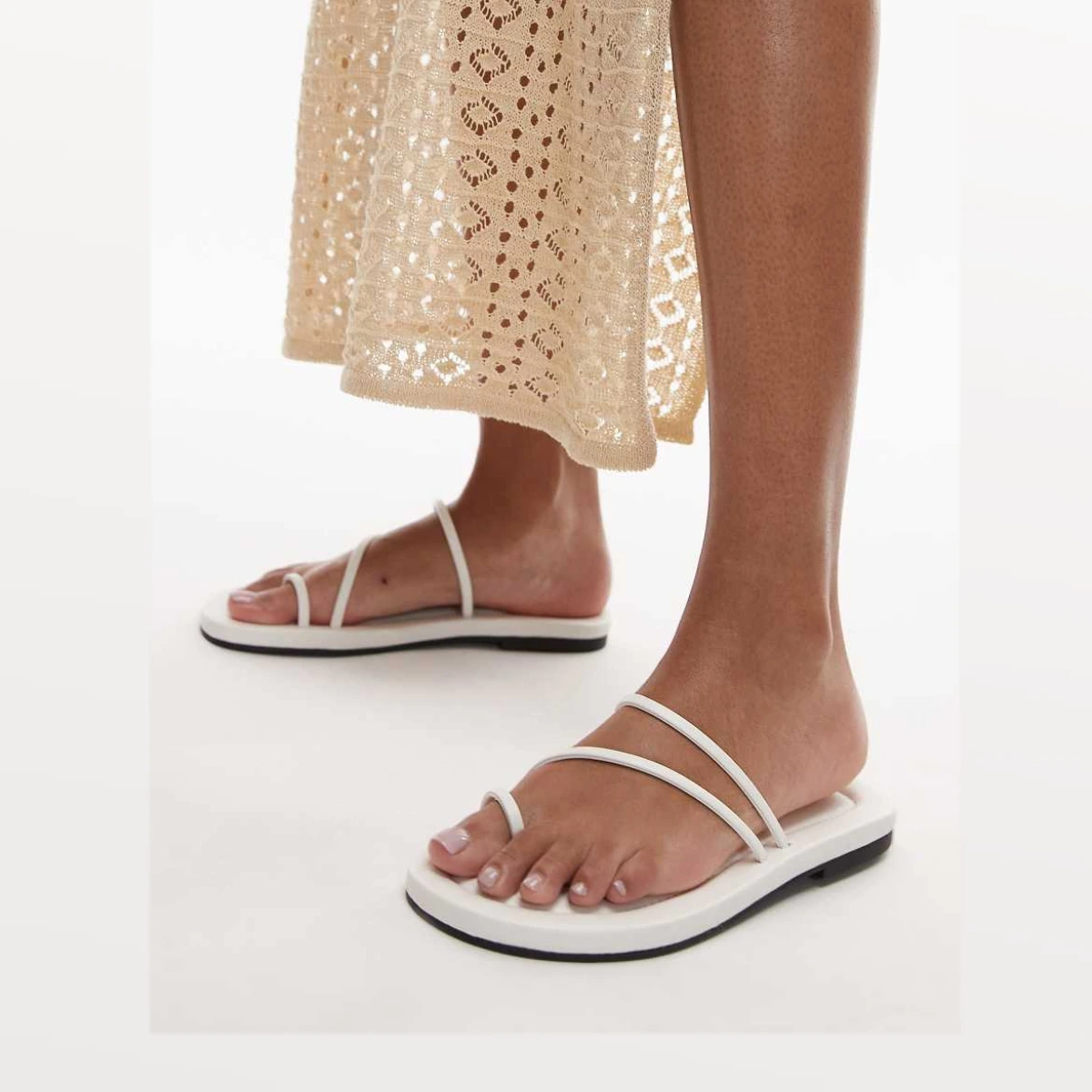 Topshop Jasper minimal sandals in white
