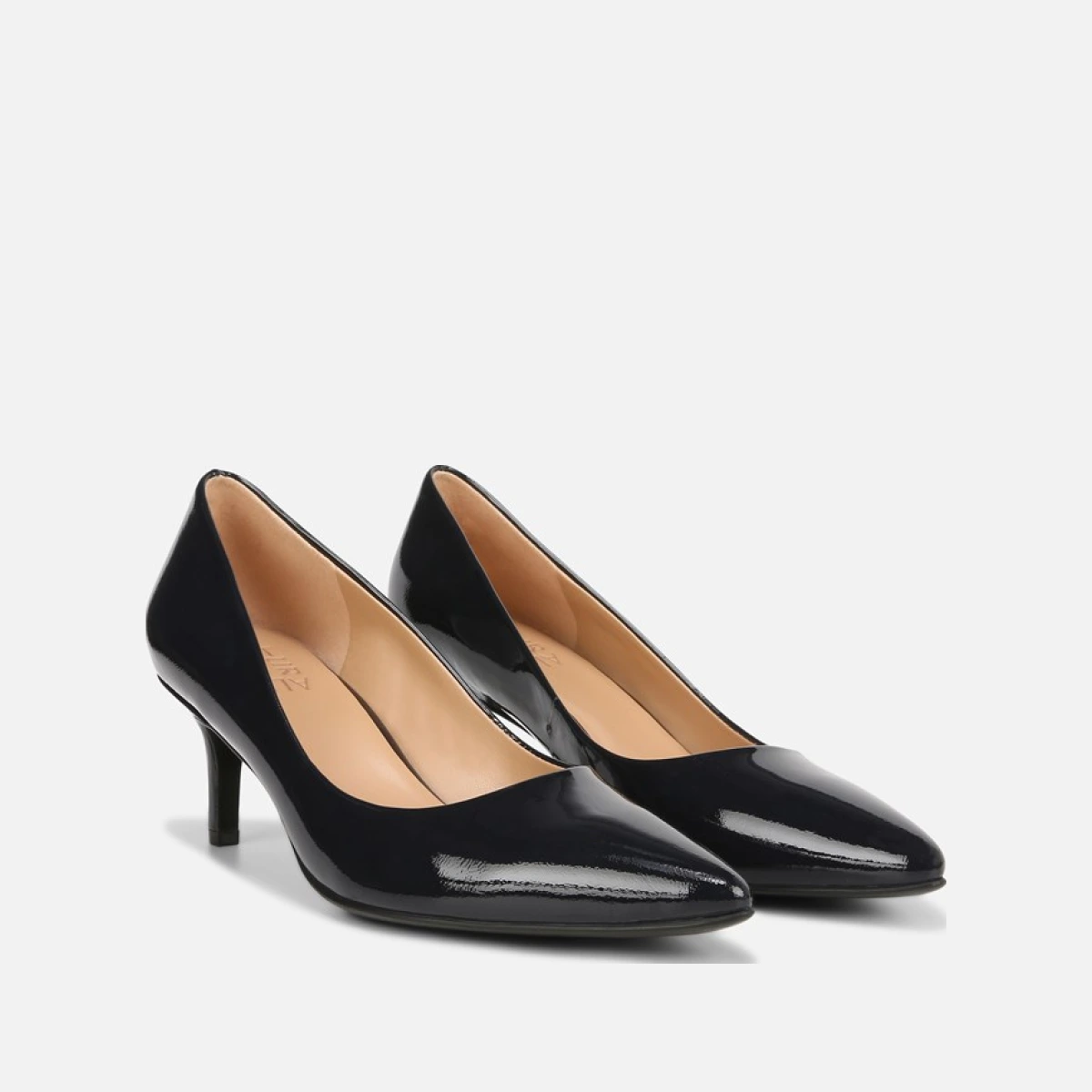 Everly Pump Shoes, French Navy Leather